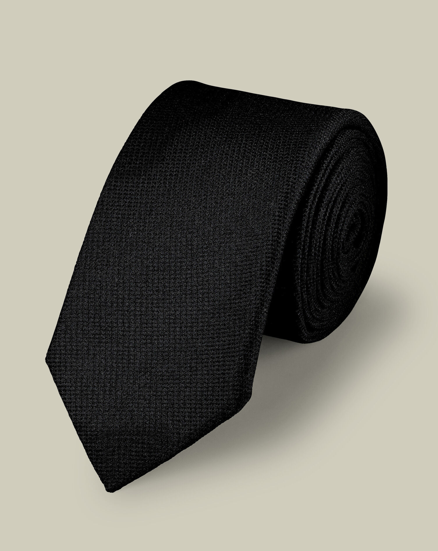 Slim Silk Tie - Black