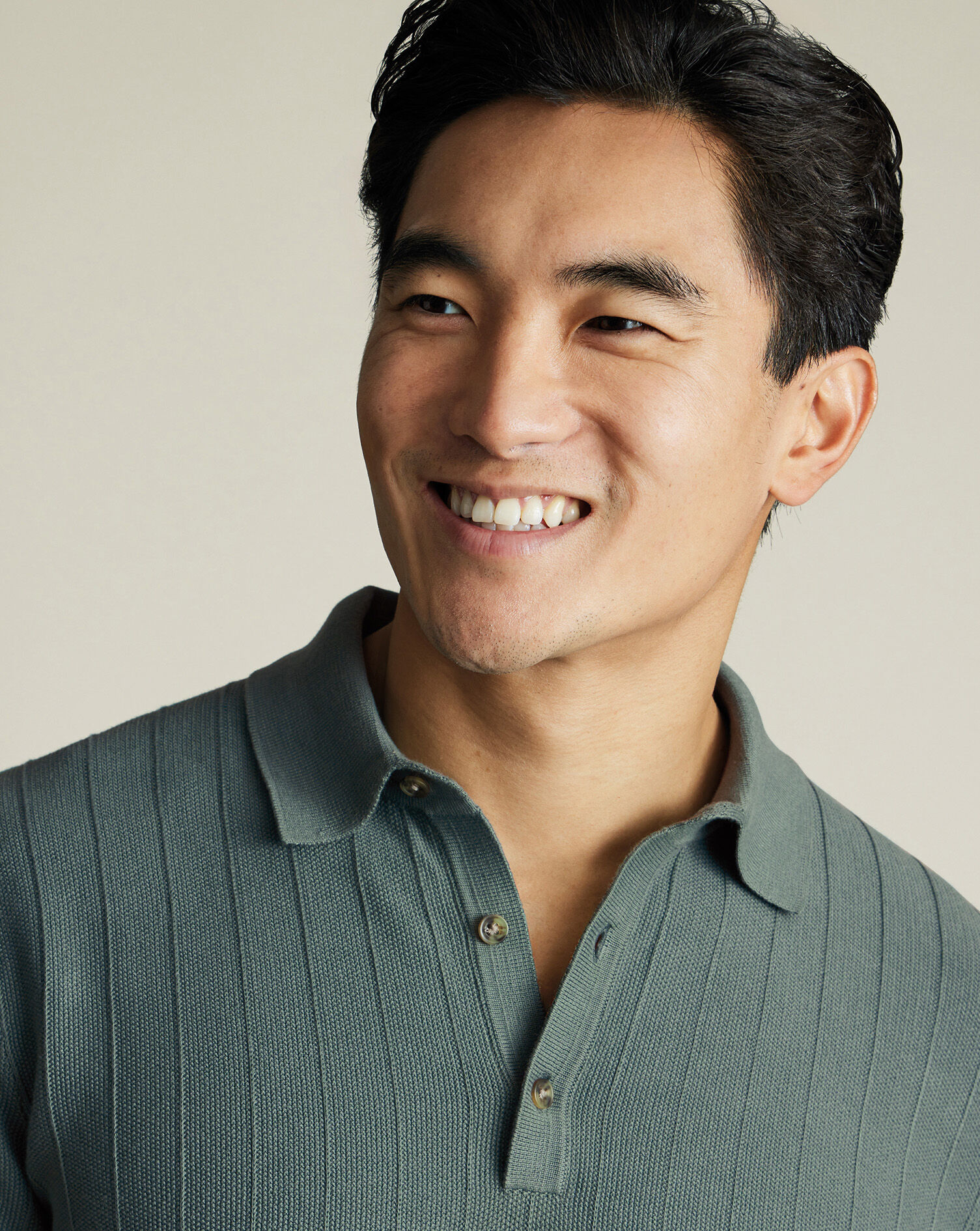 Cotton Textured Knitted Polo - Teal