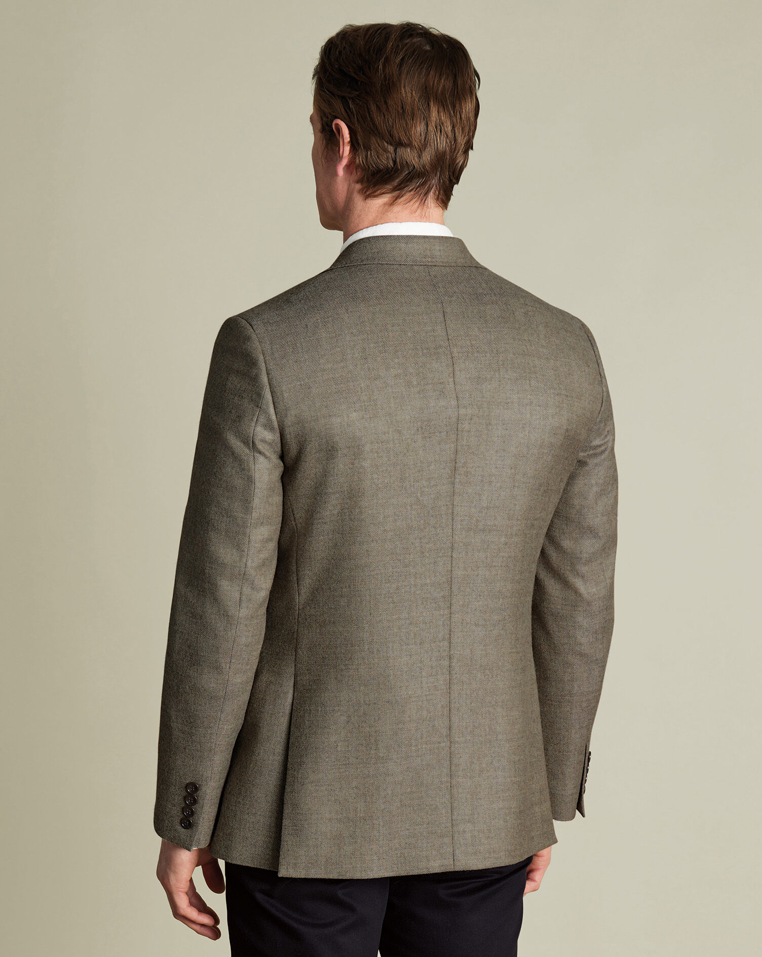 Wool Texture Twill Jacket - Stone