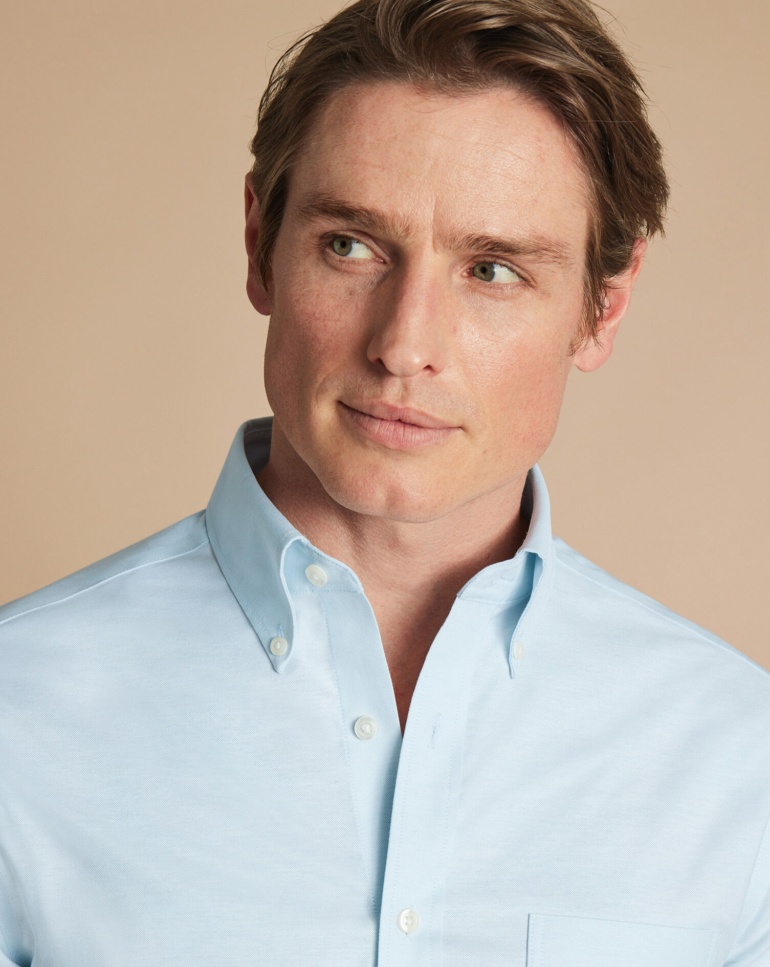 Non-Iron Stretch Oxford Shirt - Sky Blue