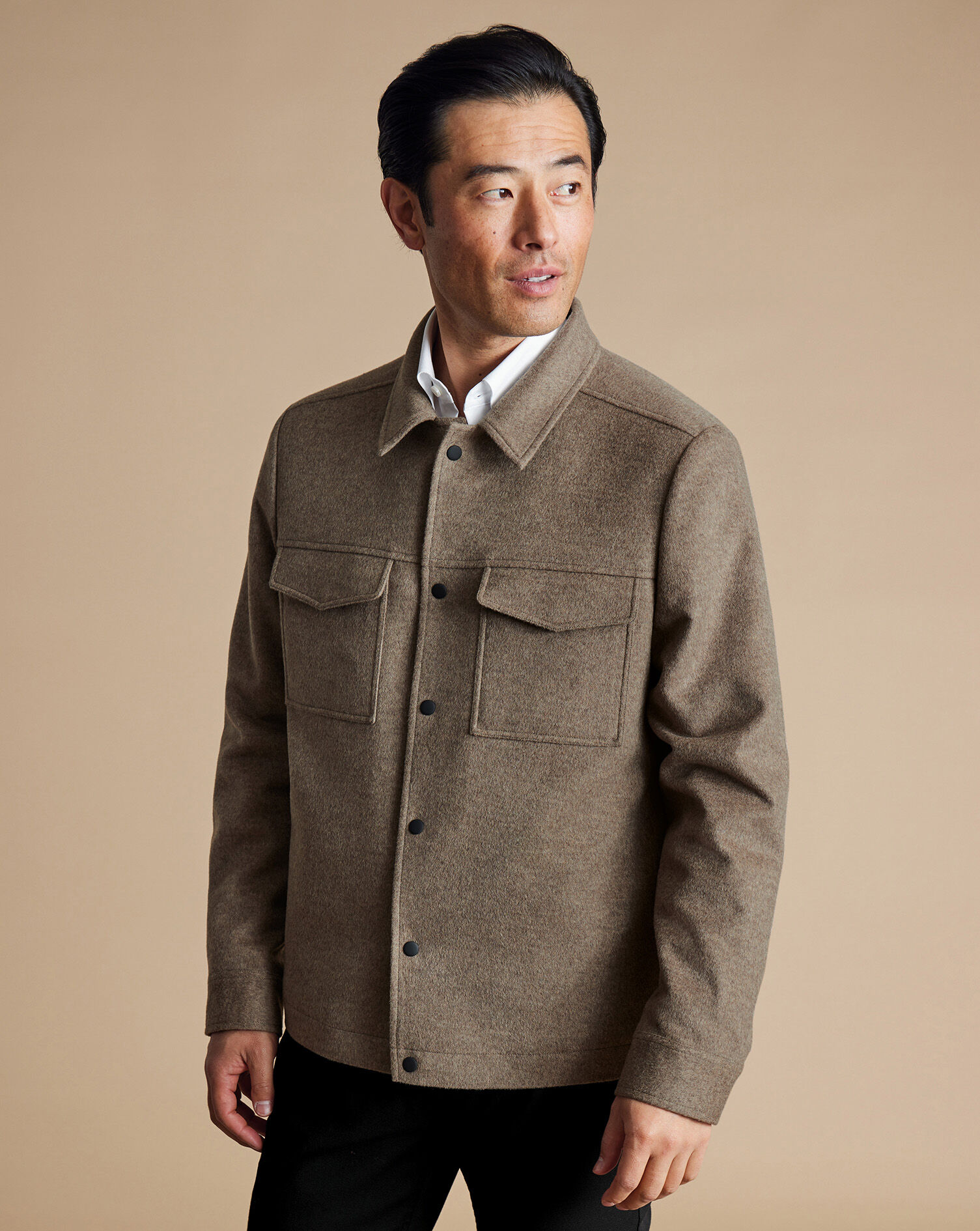 Oatmeal Wool Harrington Jacket