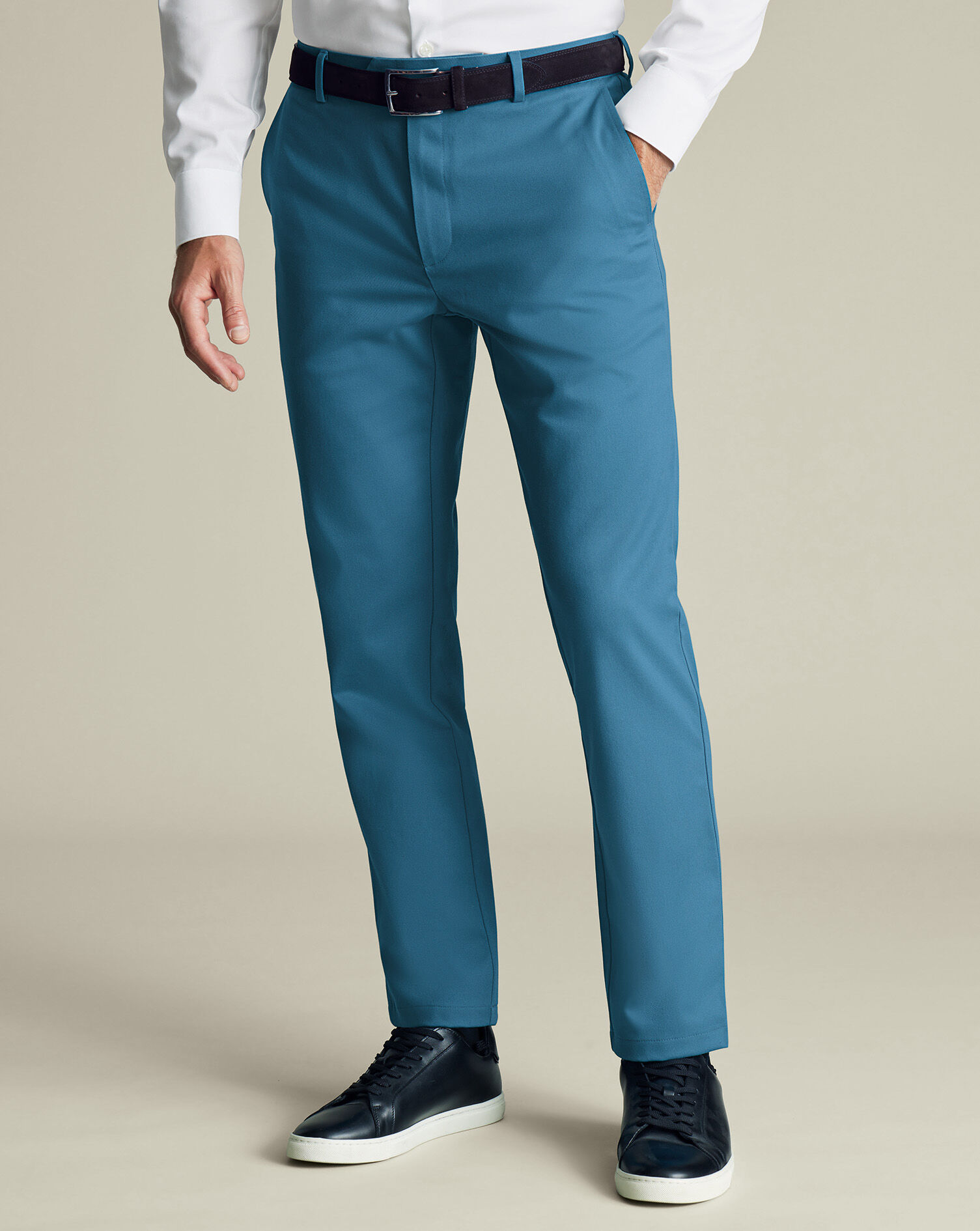 Ultimate Non-Iron Chinos - Petrol Blue