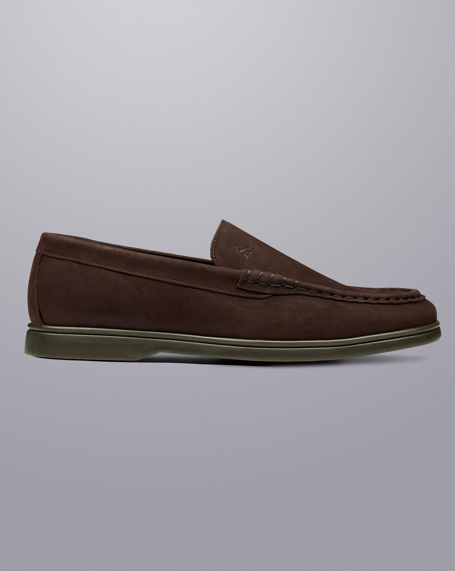 Chocolate Brown Nubuck Slip-On Shoes