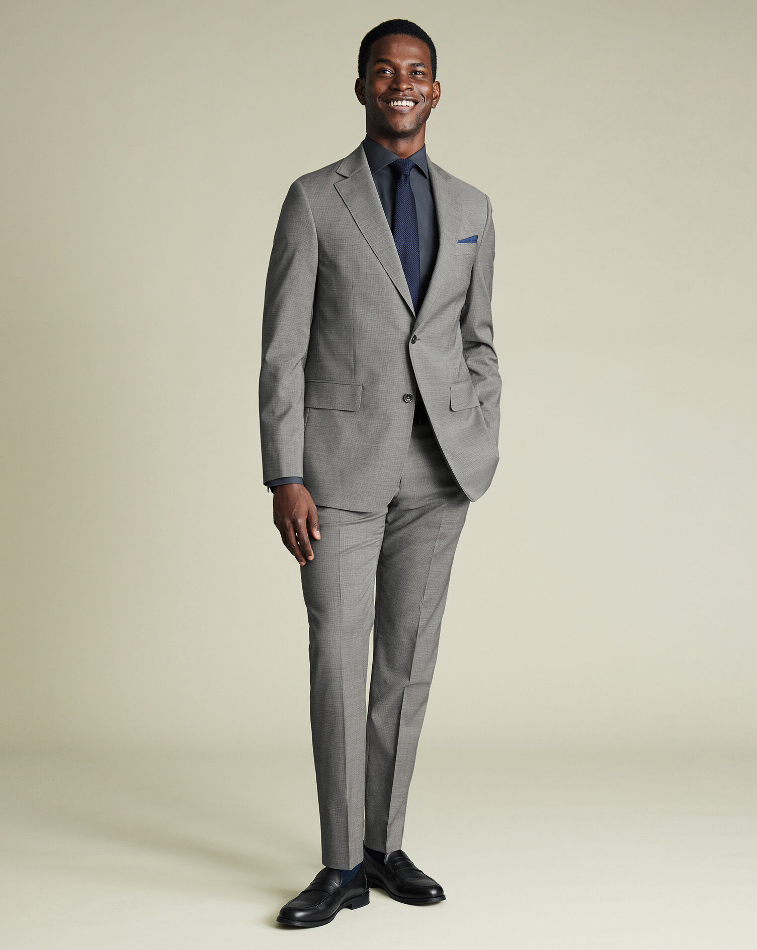 Puppytooth Italian Suit - Gray