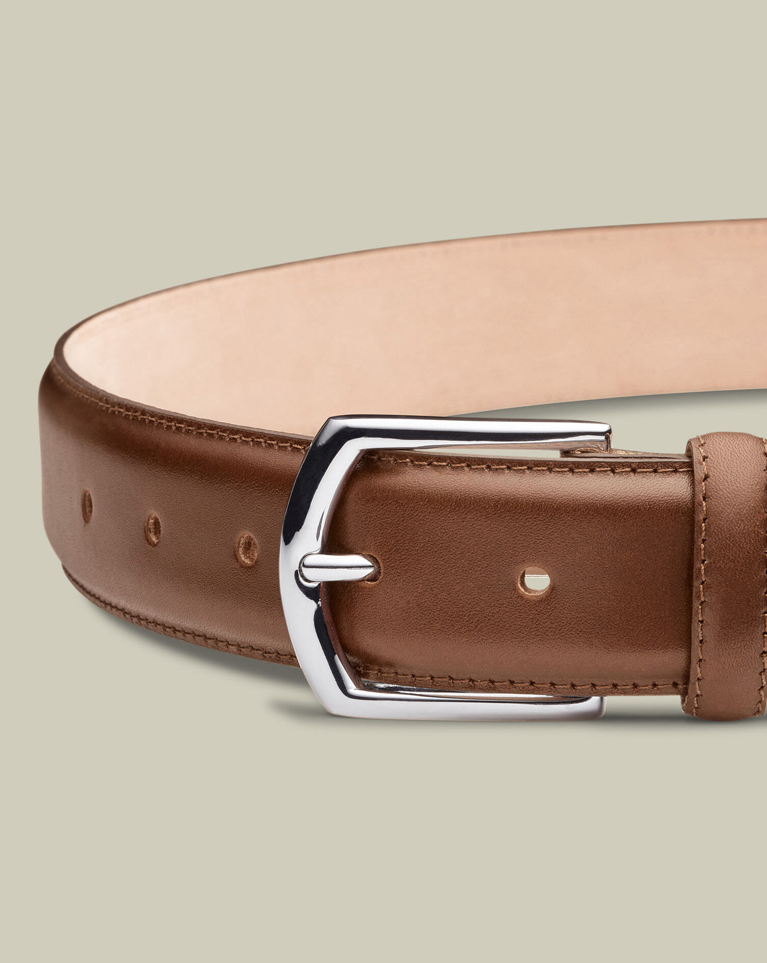 Made in England Leather Formal Belt - Tan