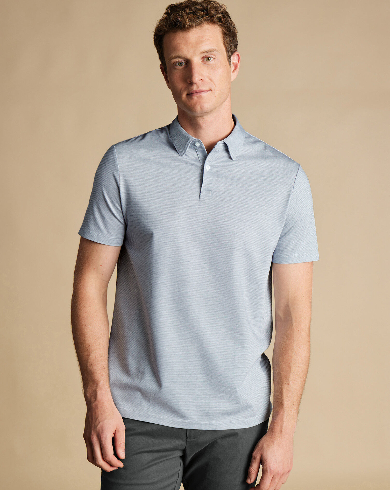 Performance Semi Plain Polo - Light Blue