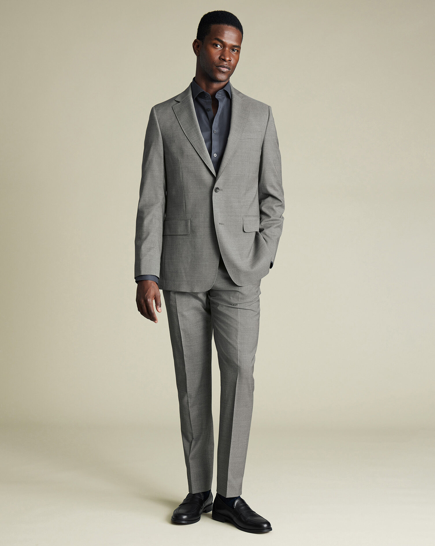 Puppytooth Italian Suit - Gray