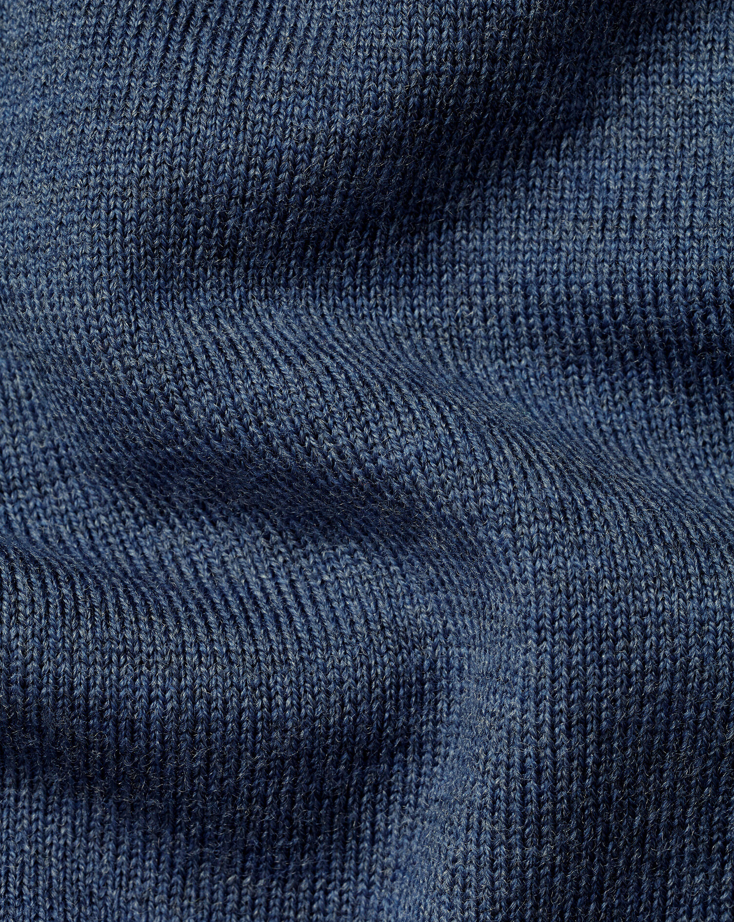 Merino Quarter Zip Sweater - Indigo Melange