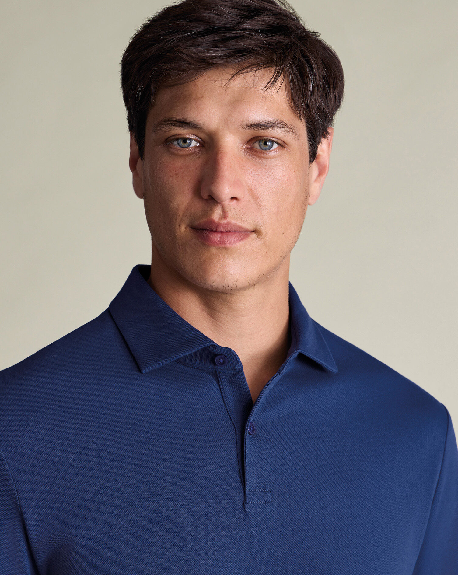 Long Sleeve Smart Pique Polo - Royal Blue