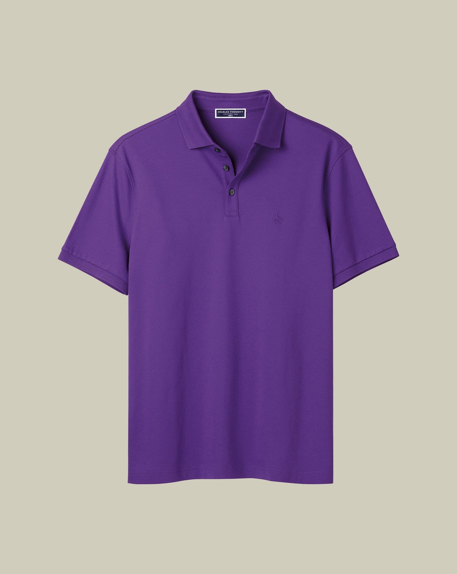 Cotton Stretch Pique Polo - Purple
