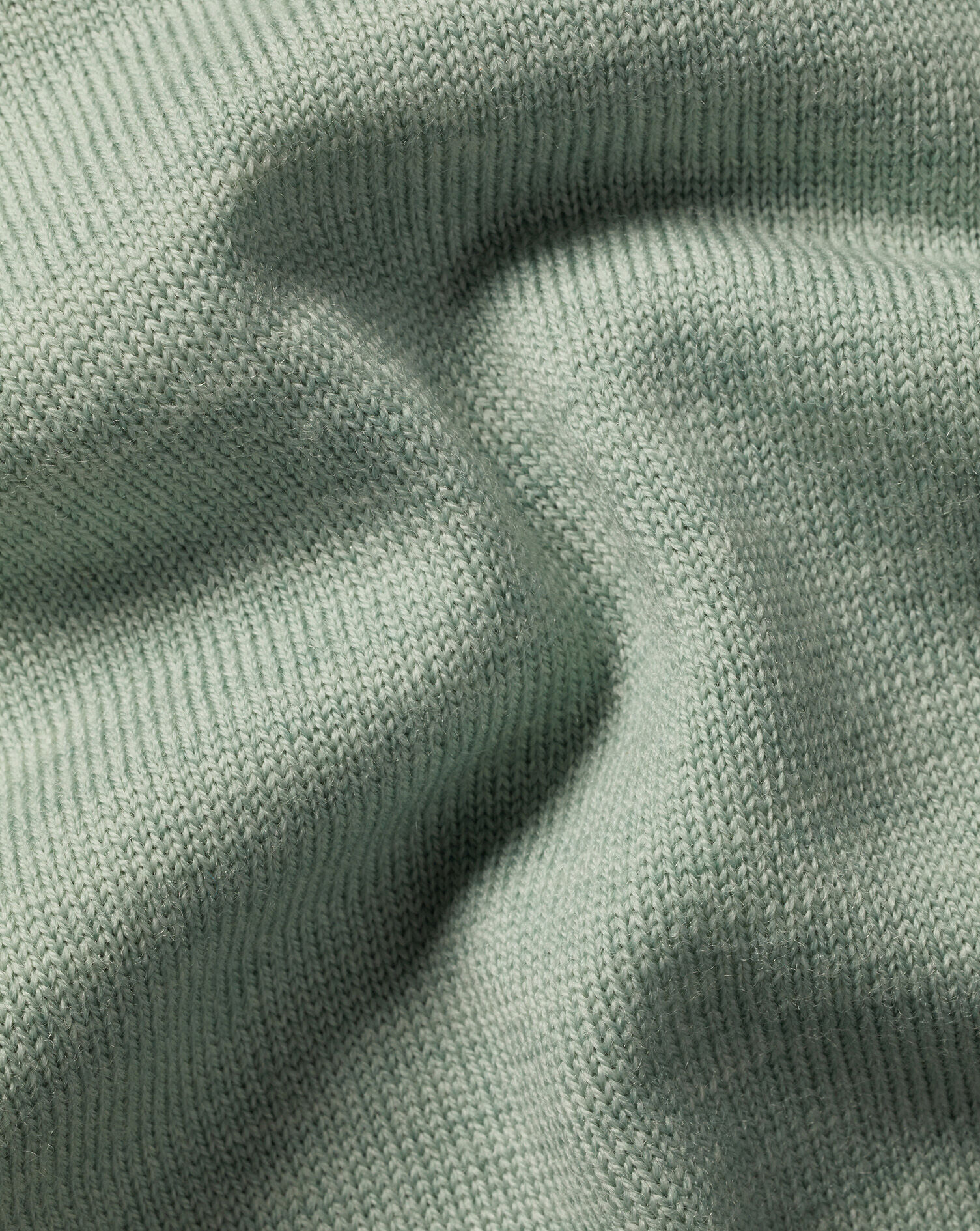Pure Merino Quarter Zip Sweater - Pale Teal