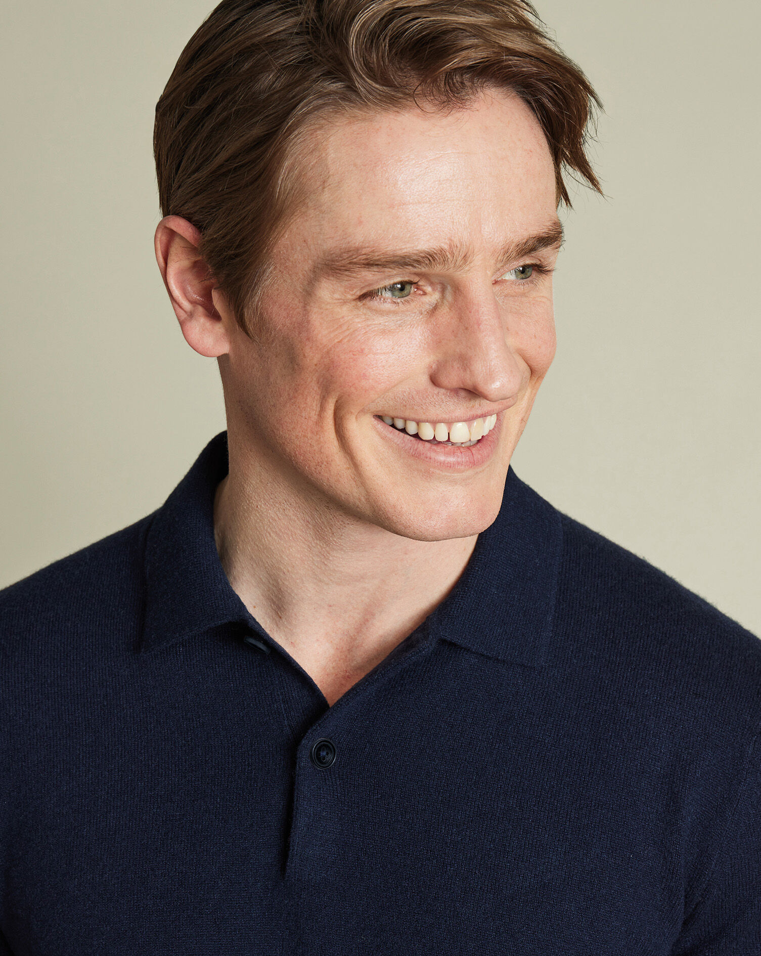 Cashmere Polo Sweater - Navy