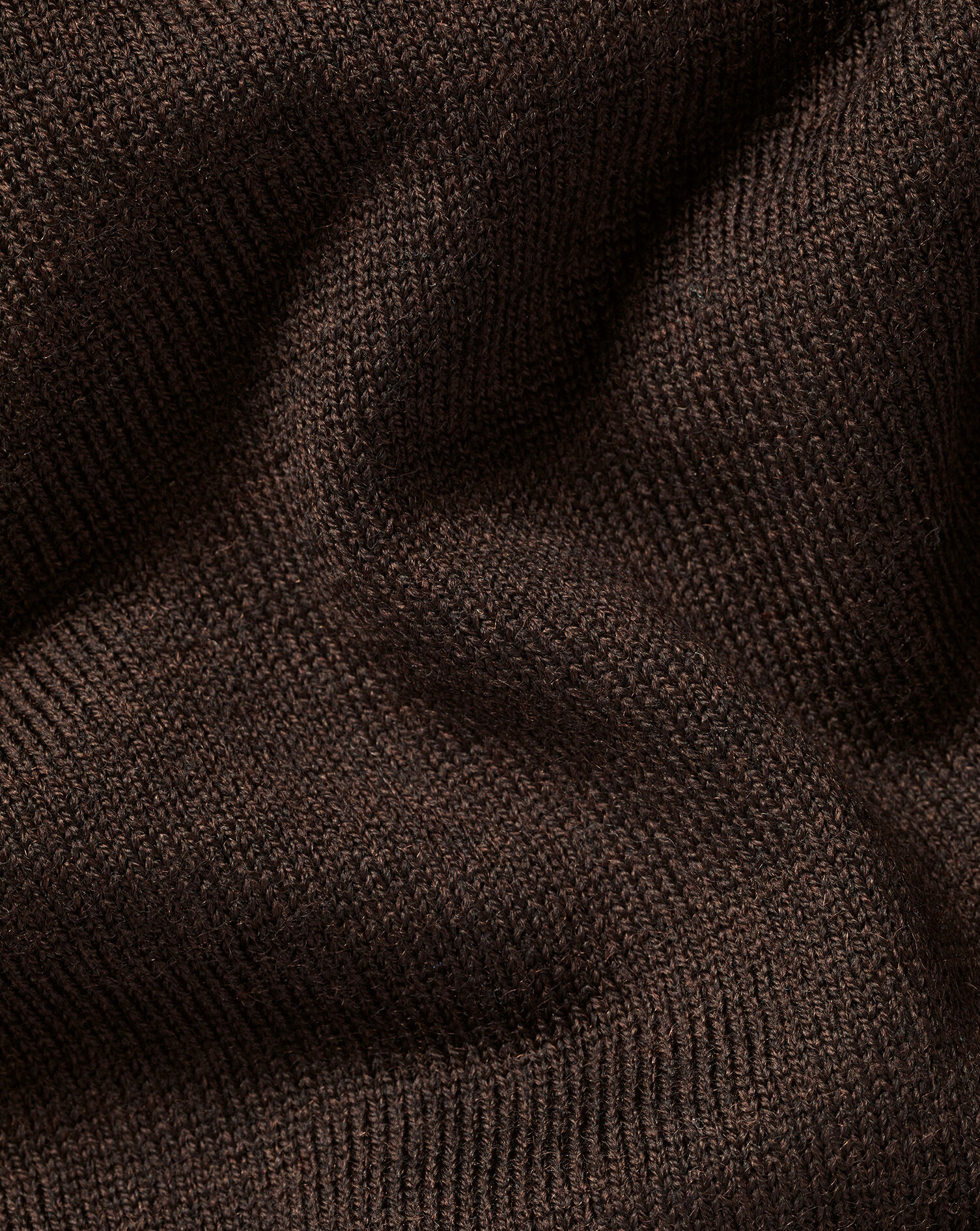 Pure Merino Quarter Zip Sweater - Chocolate Brown