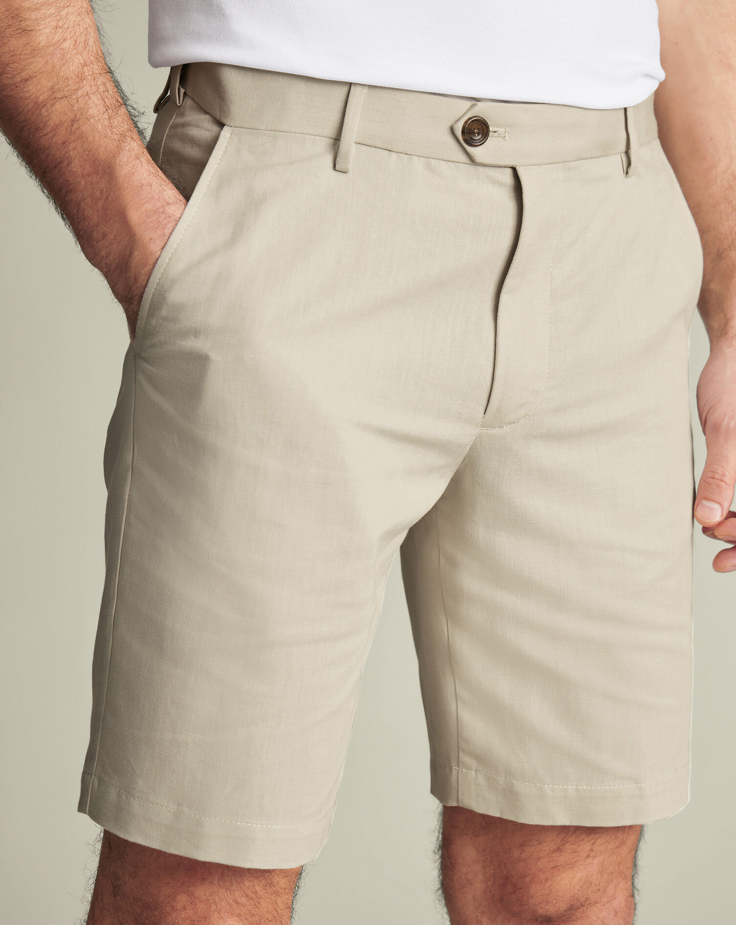 Cotton Linen Shorts - Stone