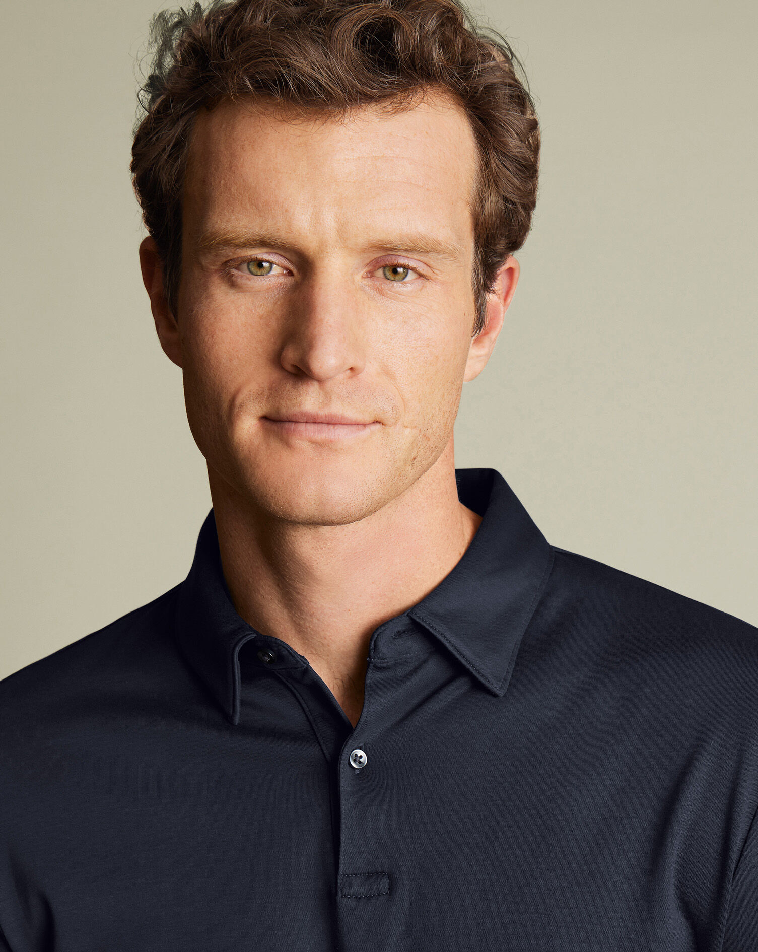 Long Sleeve Smart Jersey Polo - Navy