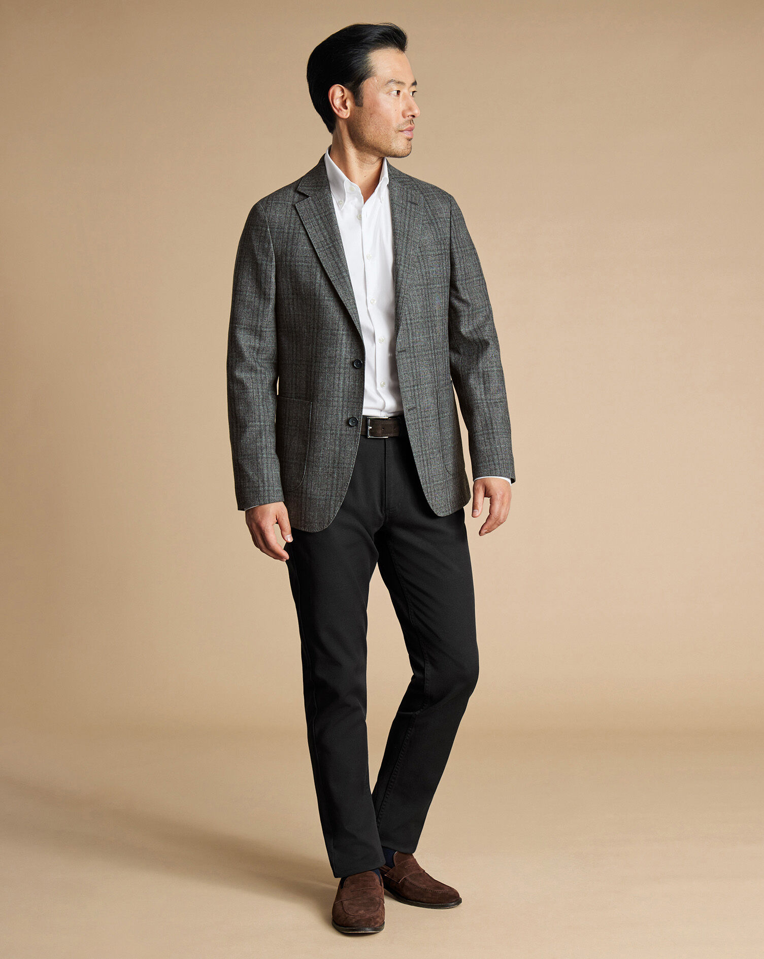 Italian Luxury Check Jacket - Dark Gray