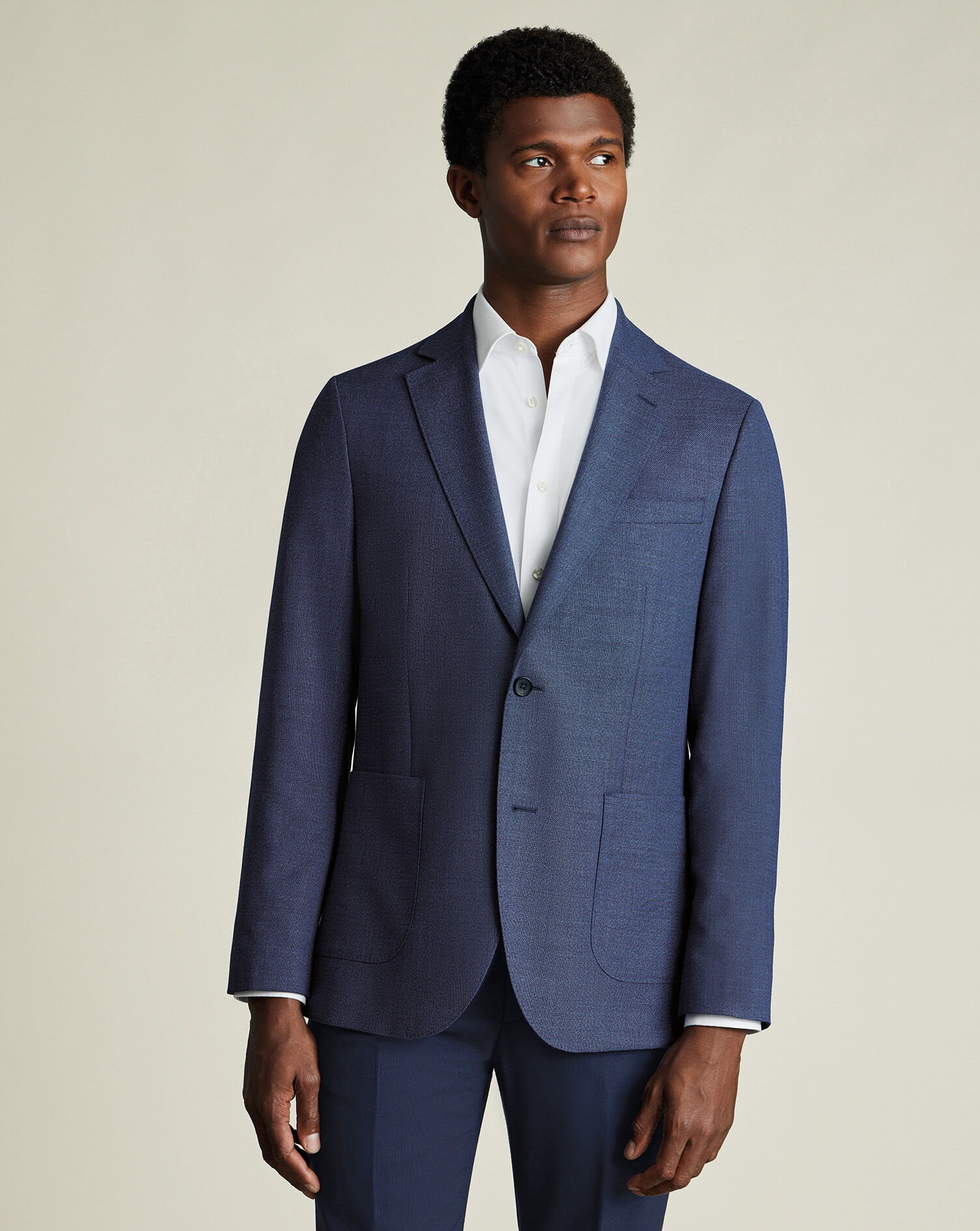 Luxury Italian Hopsack Jacket - Royal Blue