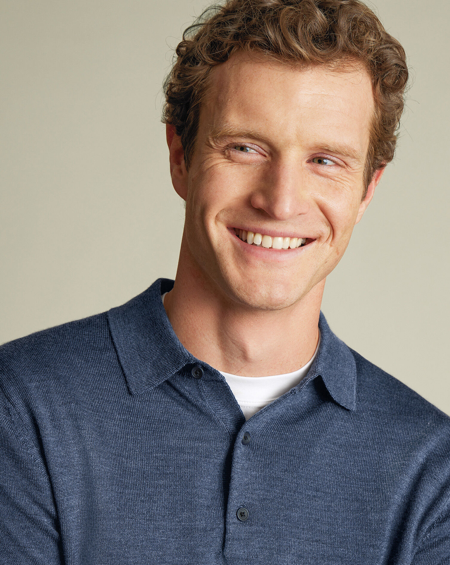 Pure Merino Knitted Polo - Indigo