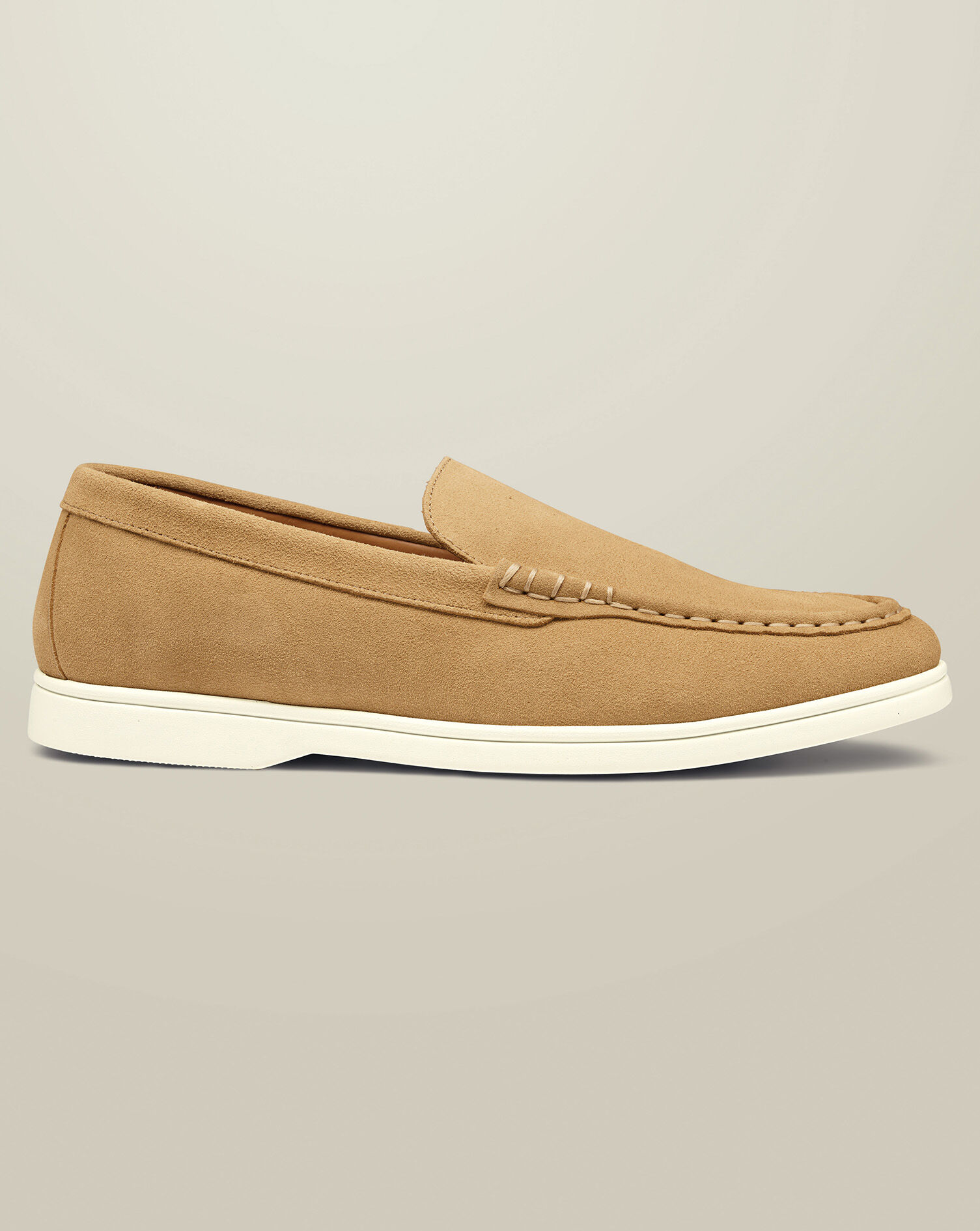 Suede Slip-On Loafers - Sand