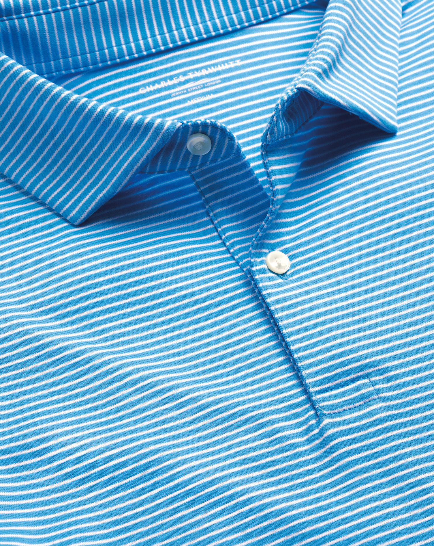 Performance Stripe Polo - Turquoise