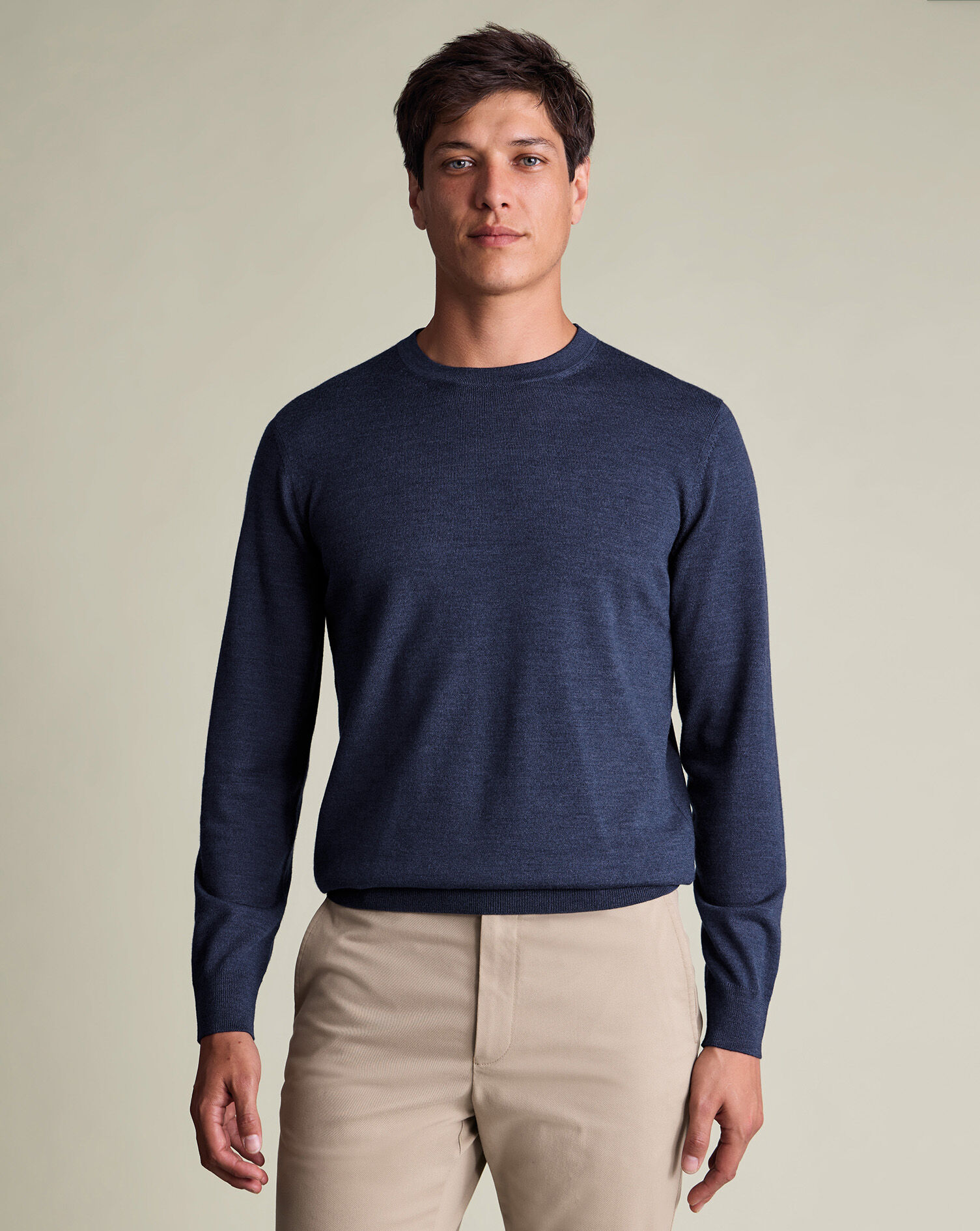 Pure Merino Crew Neck Sweater - Ink Blue