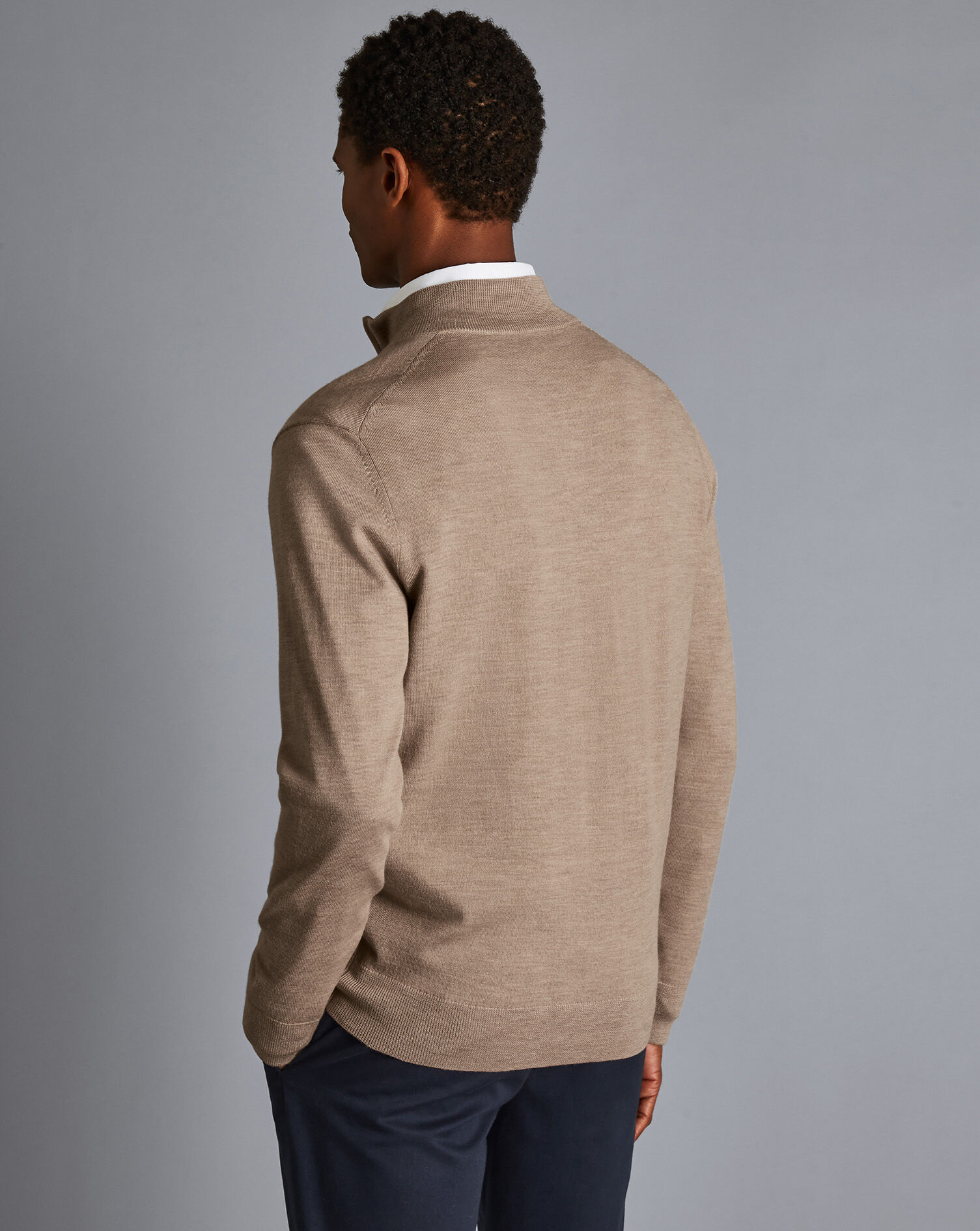 Merino Quarter Zip Sweater - Oatmeal