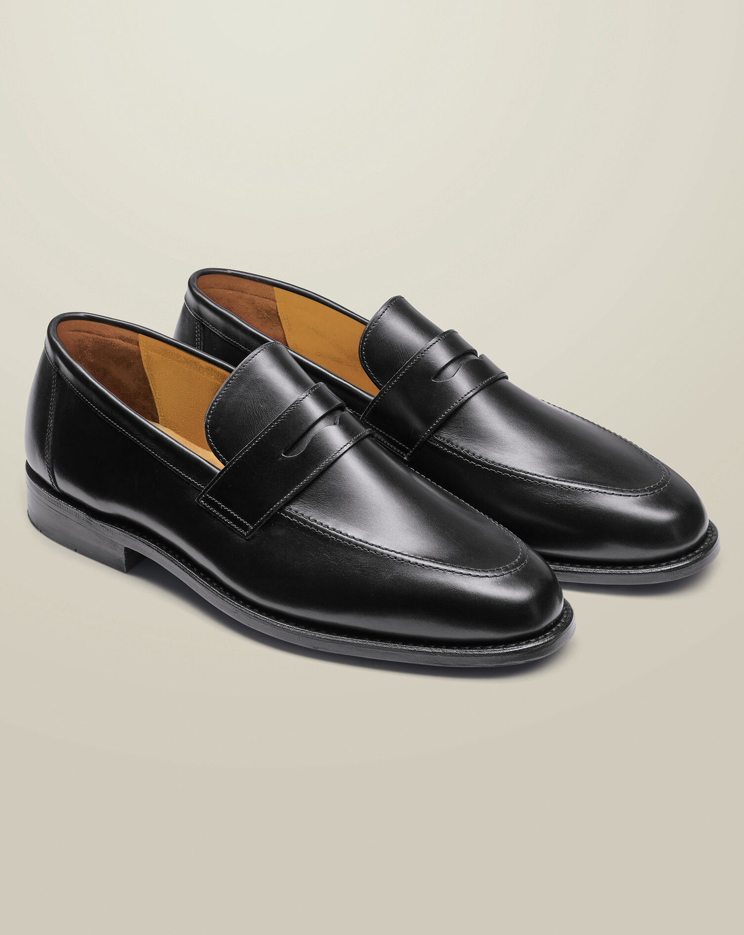 Leather Penny Loafers - Black
