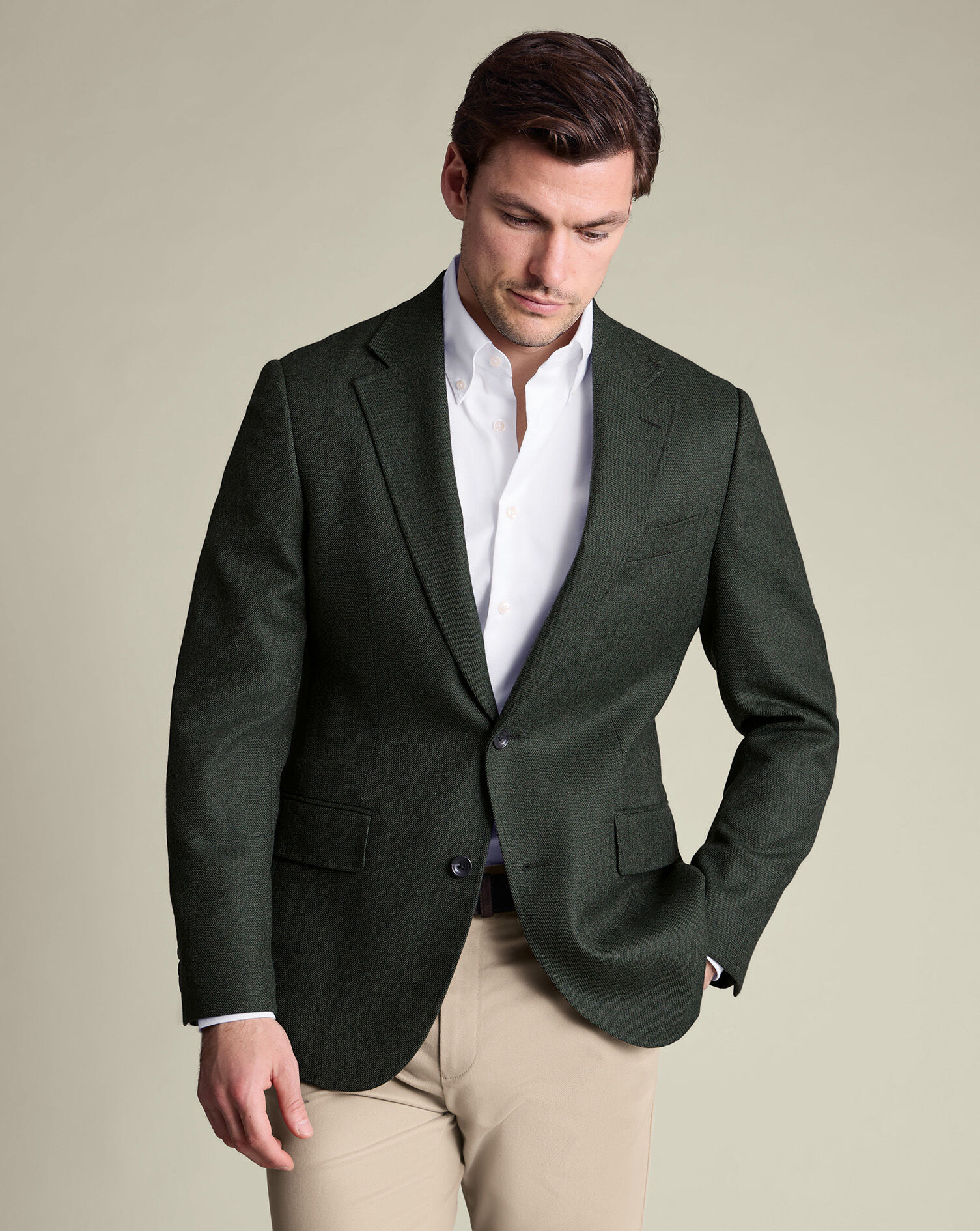Wool Texture Jacket - Forest Green