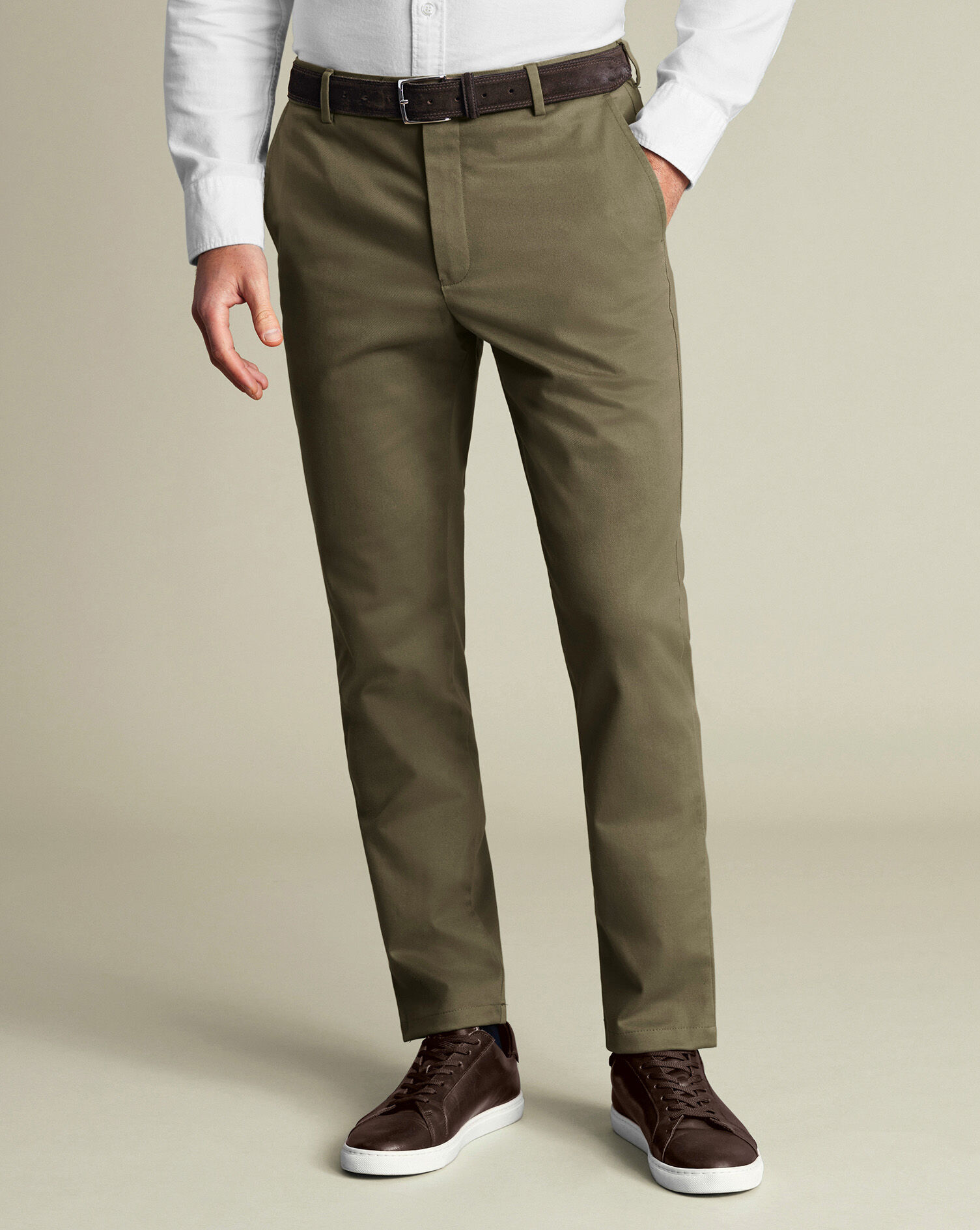 Ultimate Non-Iron Chinos - Olive Green