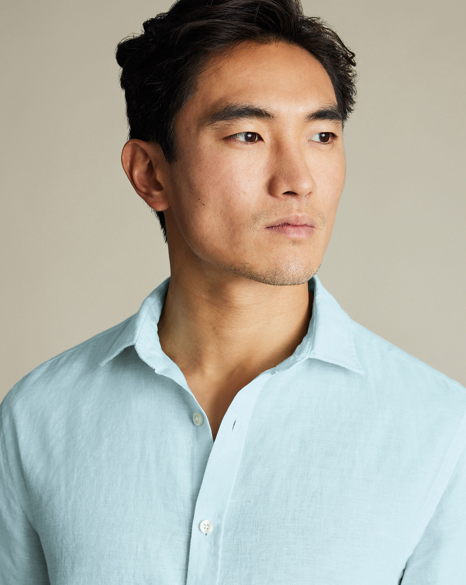 Pure Linen Shirt - Aqua Green