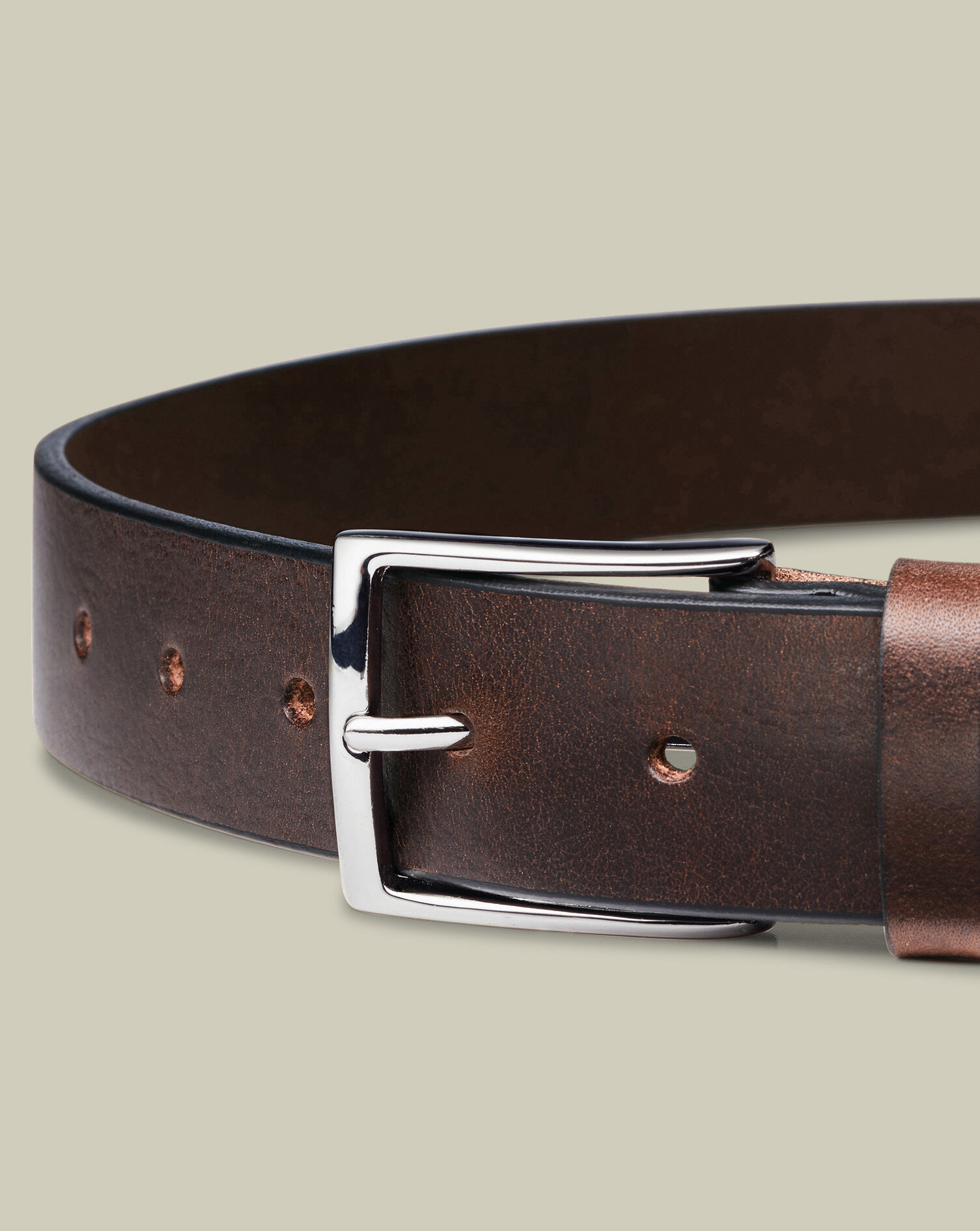 Leather Chino Belt - Chocolate Brown