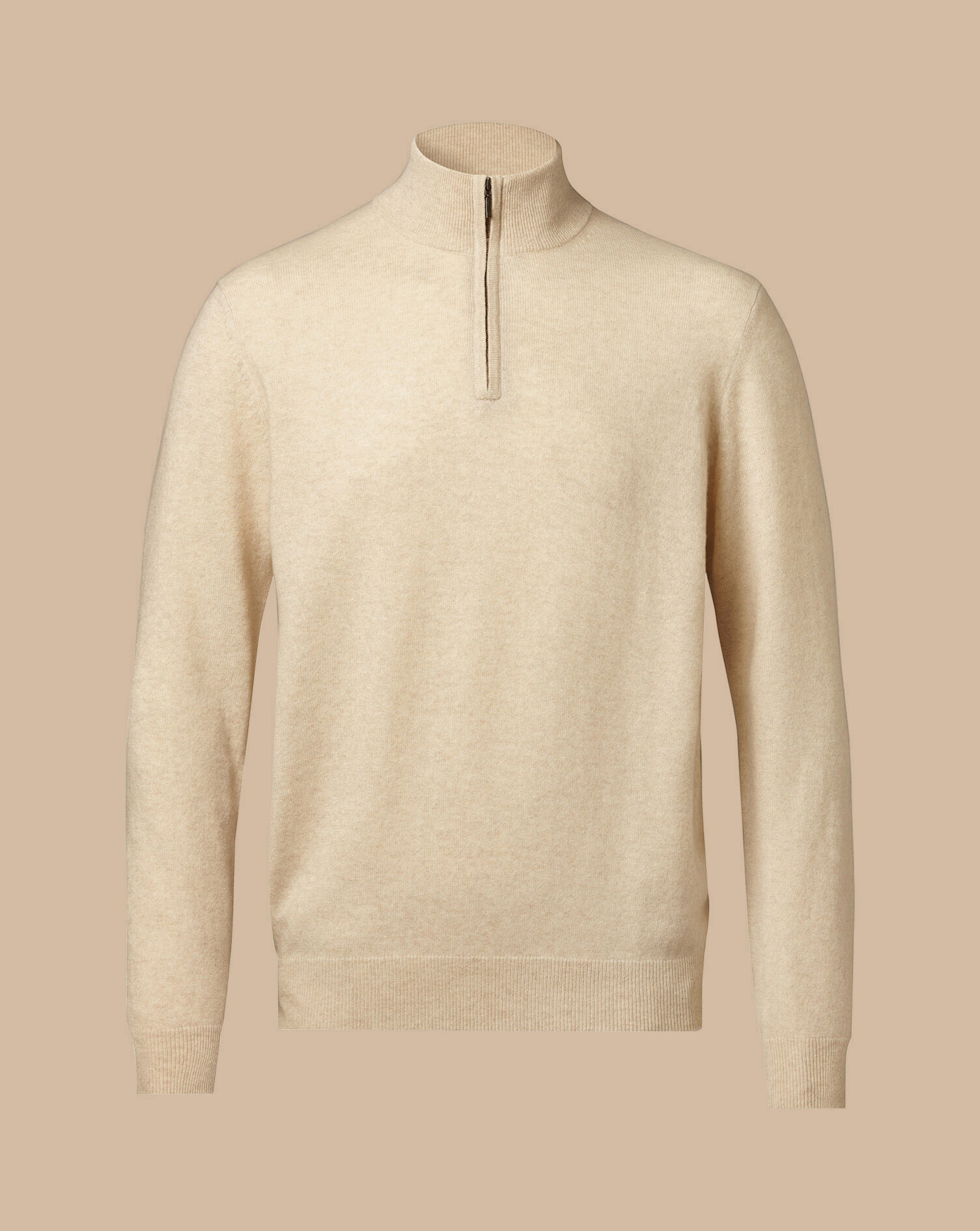 Cashmere Quarter Zip Sweater - Cream