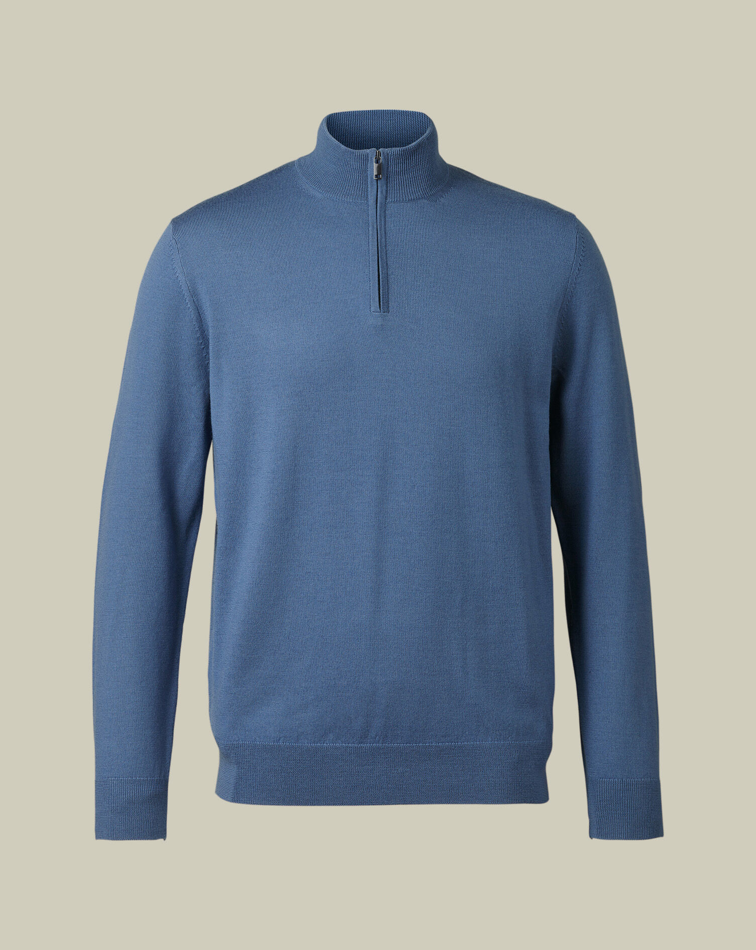 Merino Quarter Zip Sweater - Steel Blue