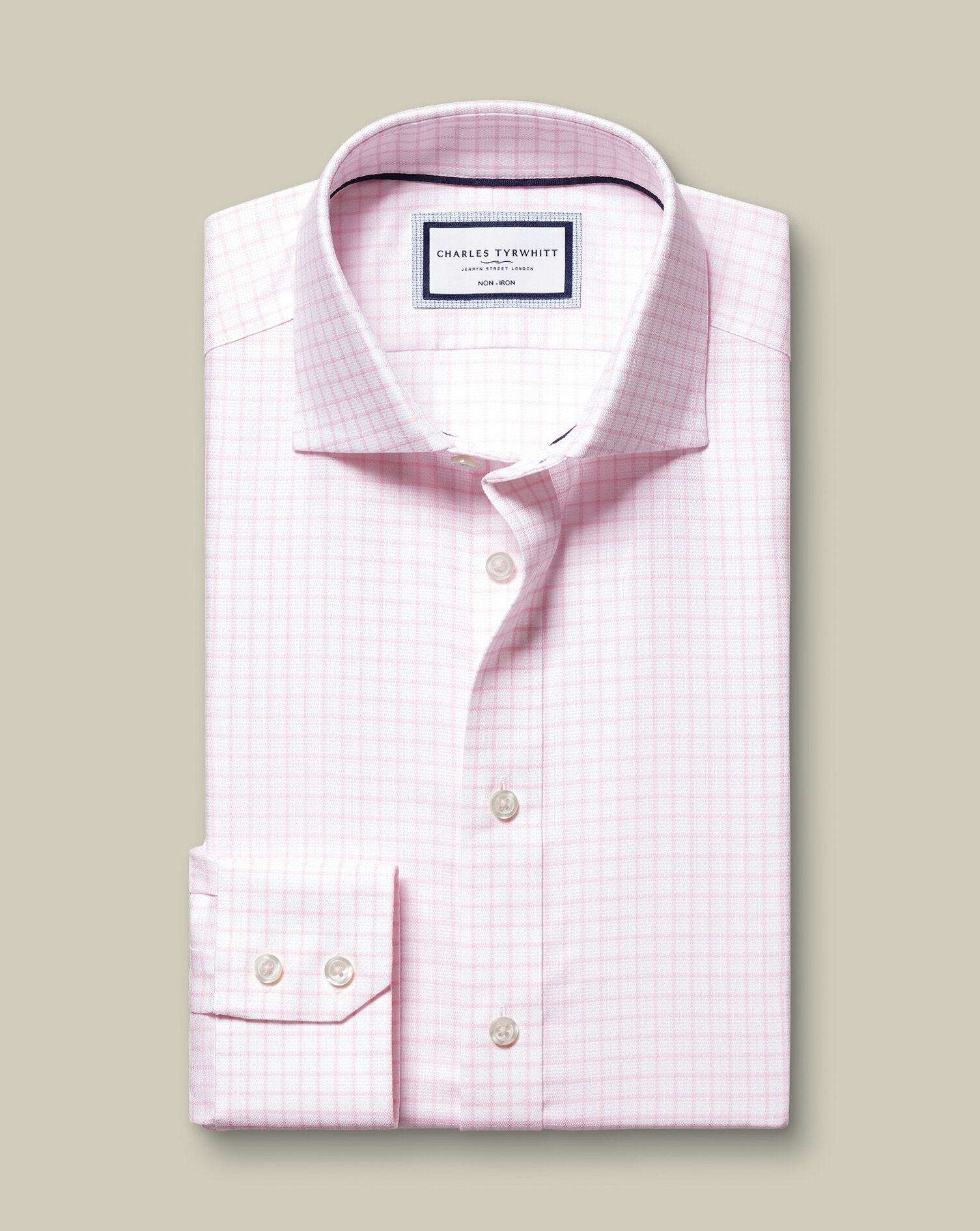 Non-Iron Westminster Weave Check Shirt - Pink