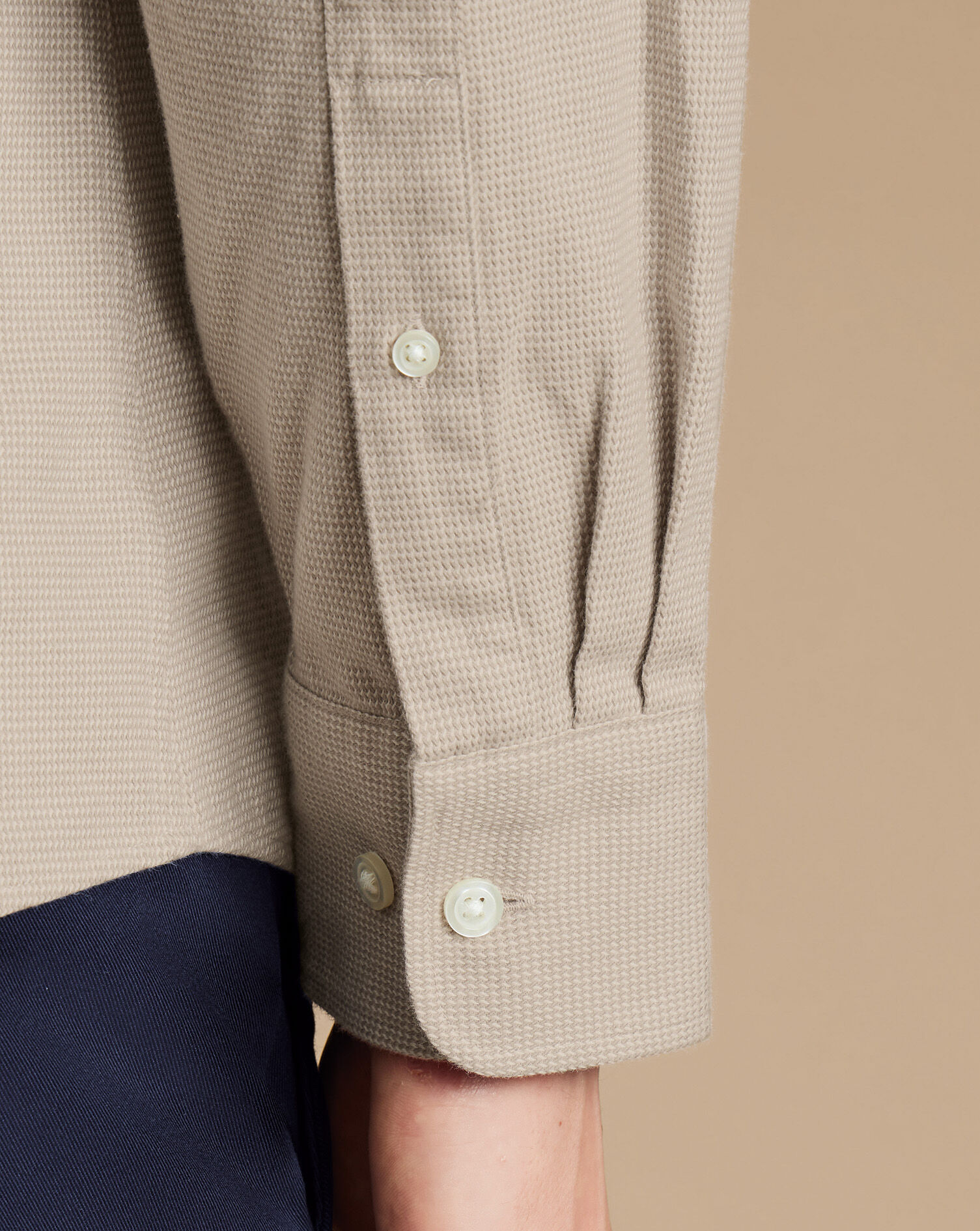 Dobby Flannel Shirt - Taupe