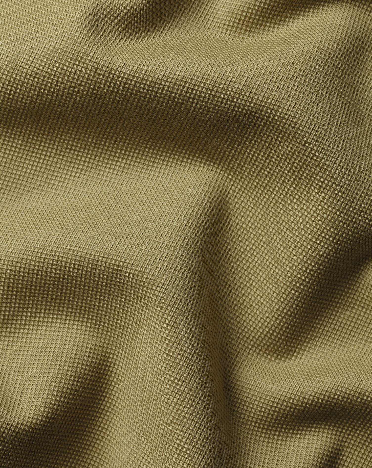 Cotton Stretch Pique Polo - Olive Green