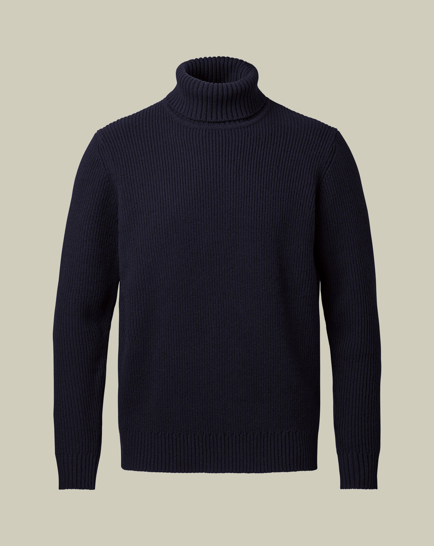 Merino Turtleneck Chunky Sweater - Navy