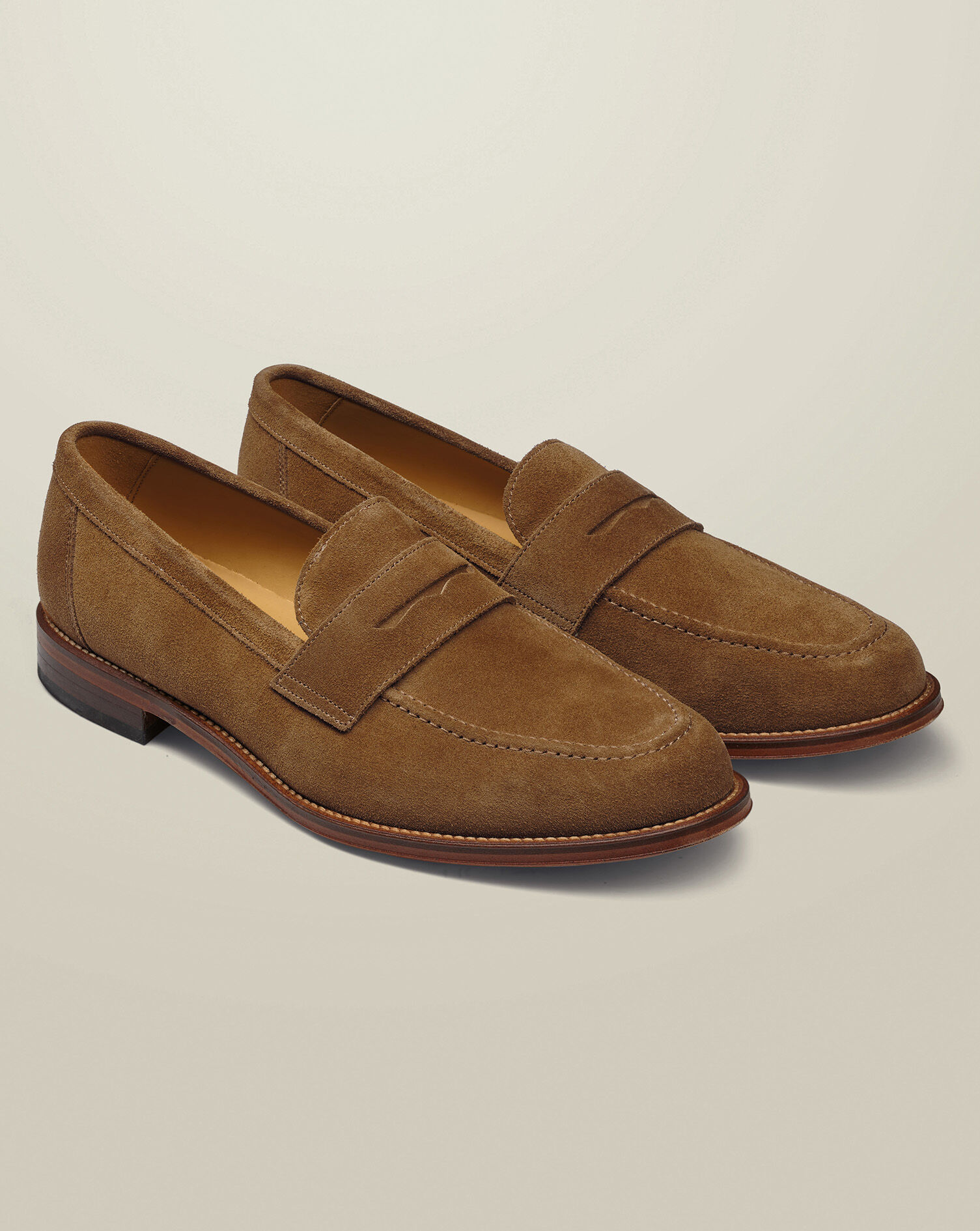 Suede Penny Loafers - Tobacco Brown