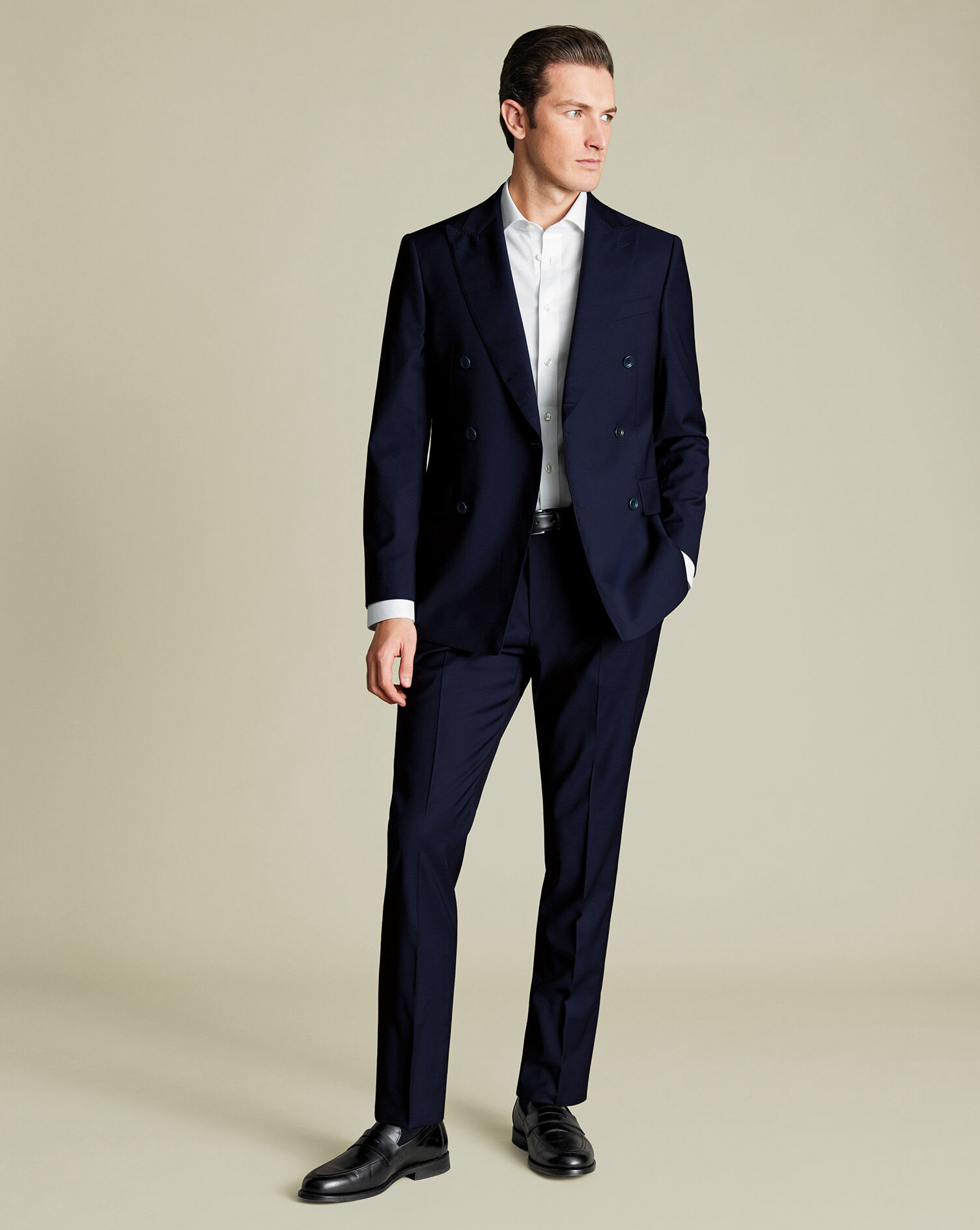 Double Breasted Italian Suit  - Dark Navy