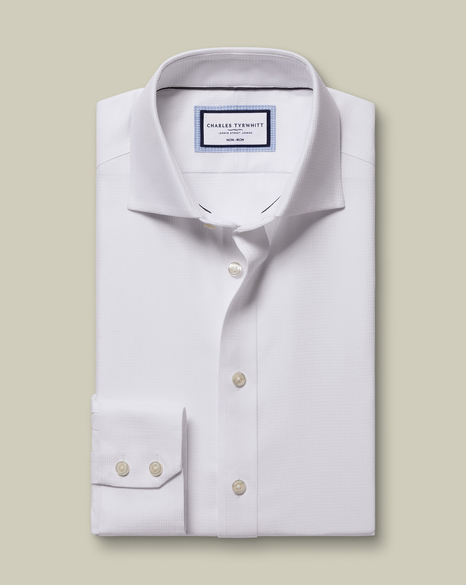 Non-Iron Stretch Burlington Weave Shirt - White