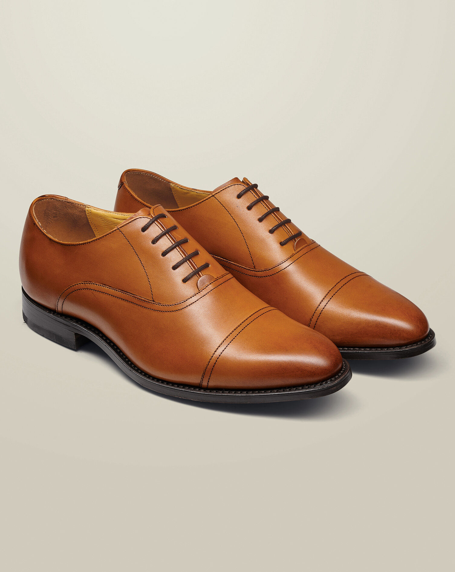 Leather Oxford Shoes - Tan