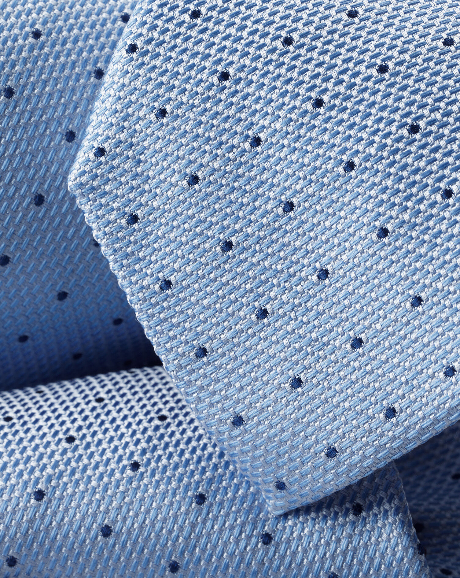 Stain Resistant Spot Silk Tie - Sky & French Blue