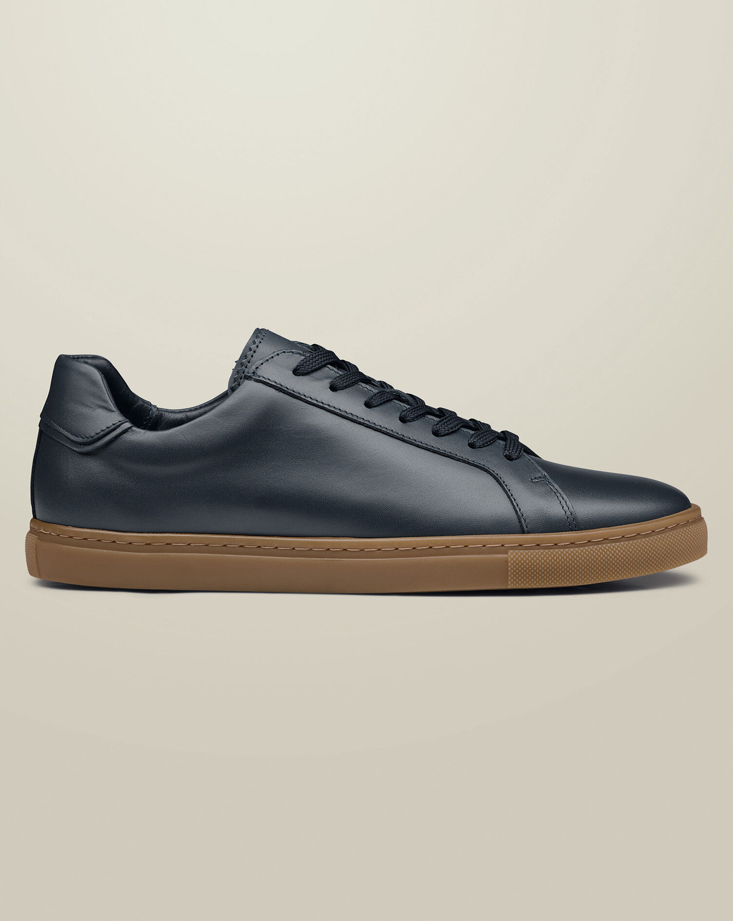 Gum Sole Leather Sneakers - Navy