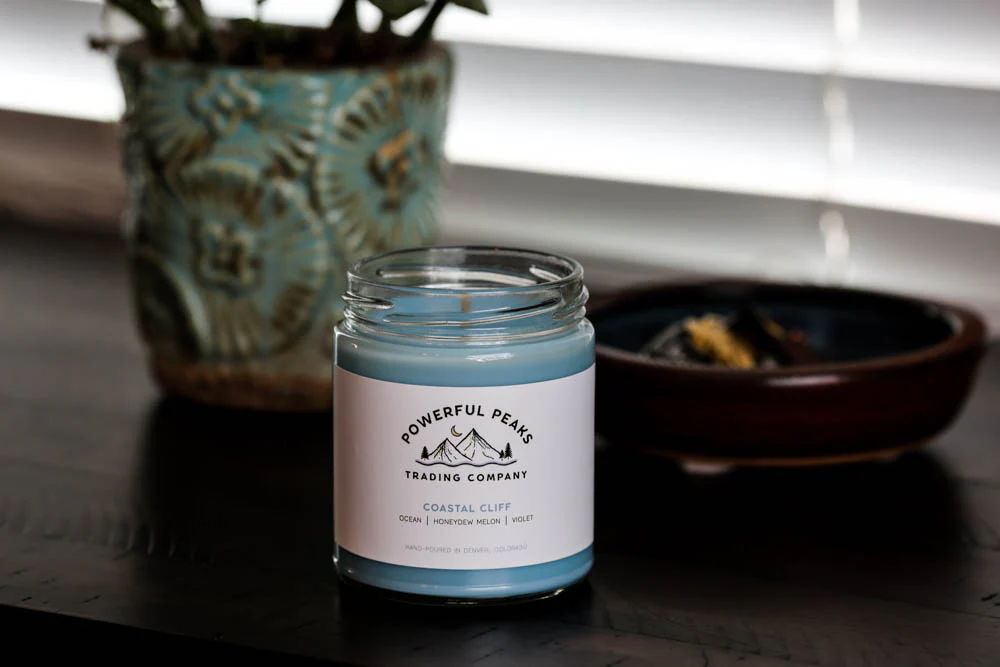 Coastal Cliff - Ocean | Honeydew Melon | Violet - 8 oz. Soy Wax Candle
