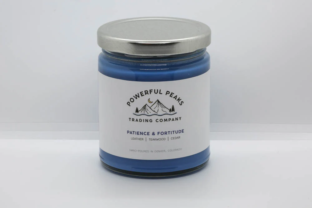 Patience & Fortitude - Leather | Teakwood | Cedar - 8 oz. Soy Wax Candle