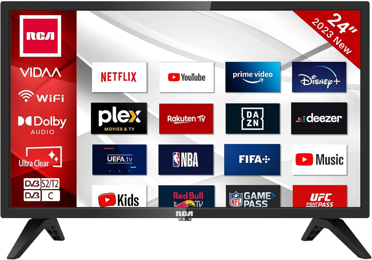 RCA RS32H2 Android Smart TV 32 inch (80 cm) Televisie met Google Assistant, Chromecast, Netflix, Prime Video, Google Play, YouTube, Disney+, WiFi, BT-afstandsbediening met microfoon, DVB-S/S2/T/T2/C