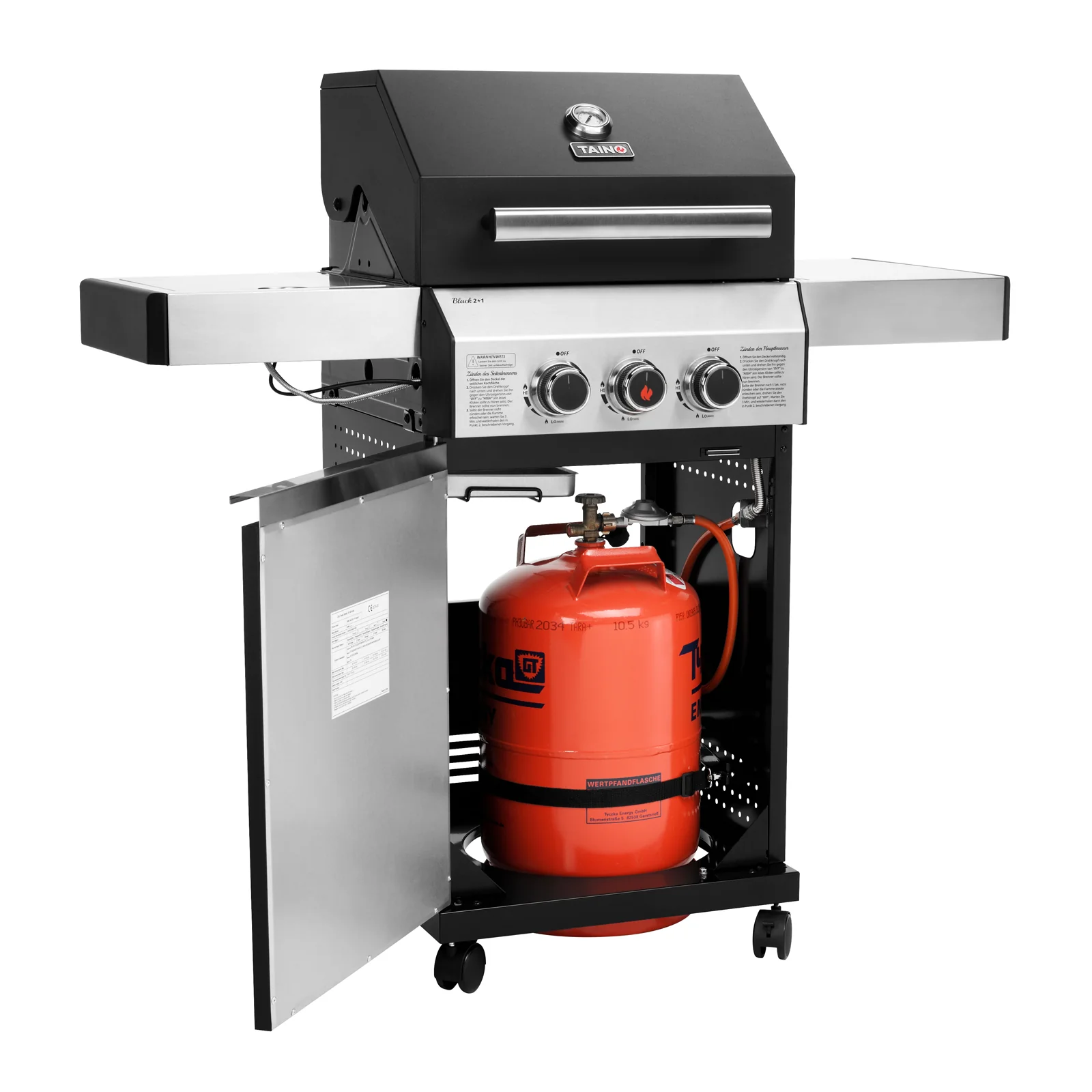 2025 BLACK 2+1 Gasbarbecue
