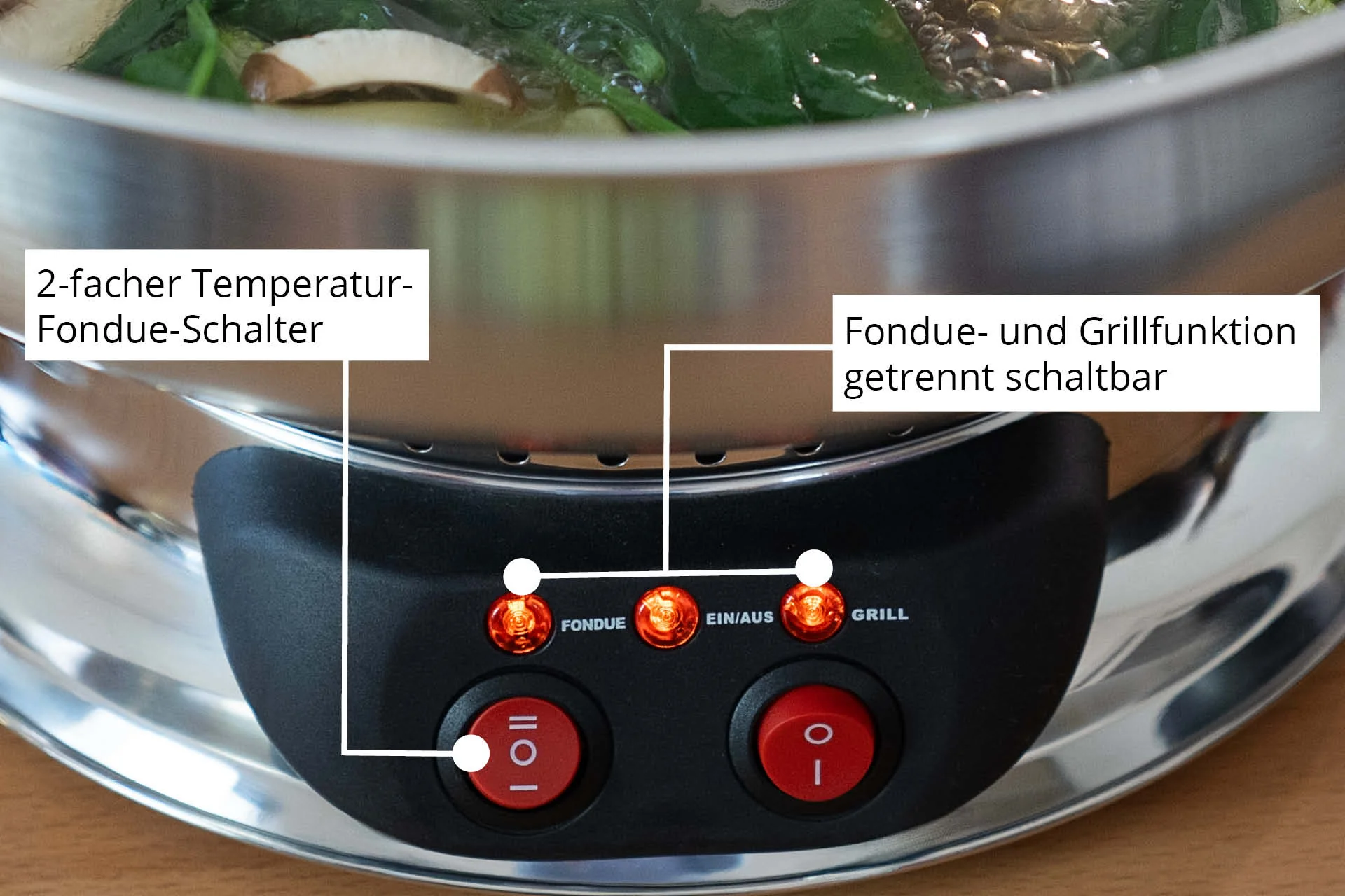 2025 Elektrische Roestvrijstalen Fonduetopf met Grillfunctie �C 2in1 Hot Pot & Tafelgrill, 3-traps Temperatuurregeling