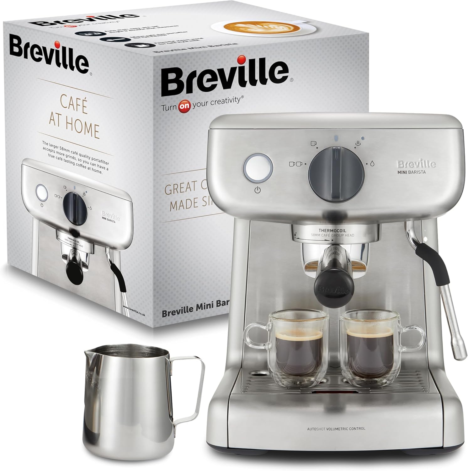 Breville VCF126X Barista Max Coffee Machine, Stainless Steel