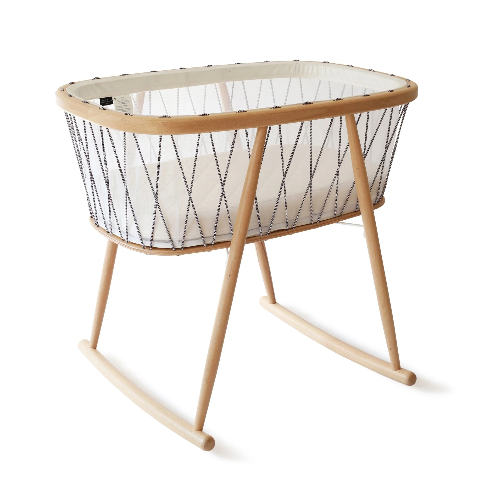 2025 Charlie Crane Wiege KUMI �C Transparante baby cocon met zachte schommelmechaniek | Afmetingen 81x56x72 cm | Inclusief schuimmatras | Personaliseerbare veters | Modern, minimalistisch design
